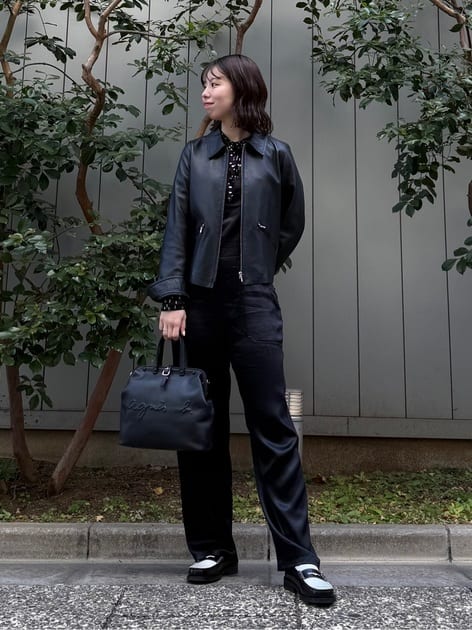 CU32 BLOUSON レザーブルゾン ｜agnès b. FEMME（ファム