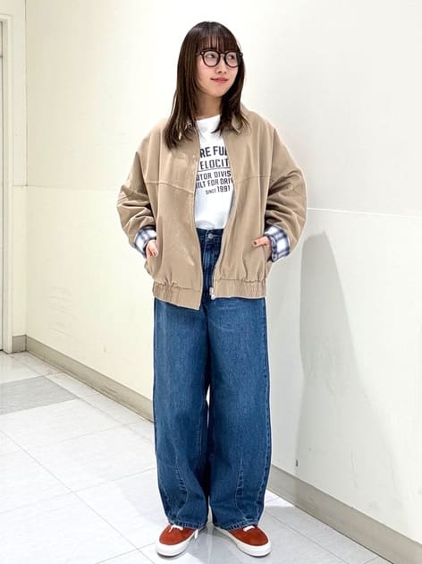 リバーシブルチェックブルゾン（ナチュラル）