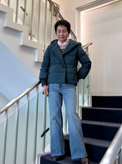 ポリエステル マイクロタフタ ショートパッファー ダウンコート