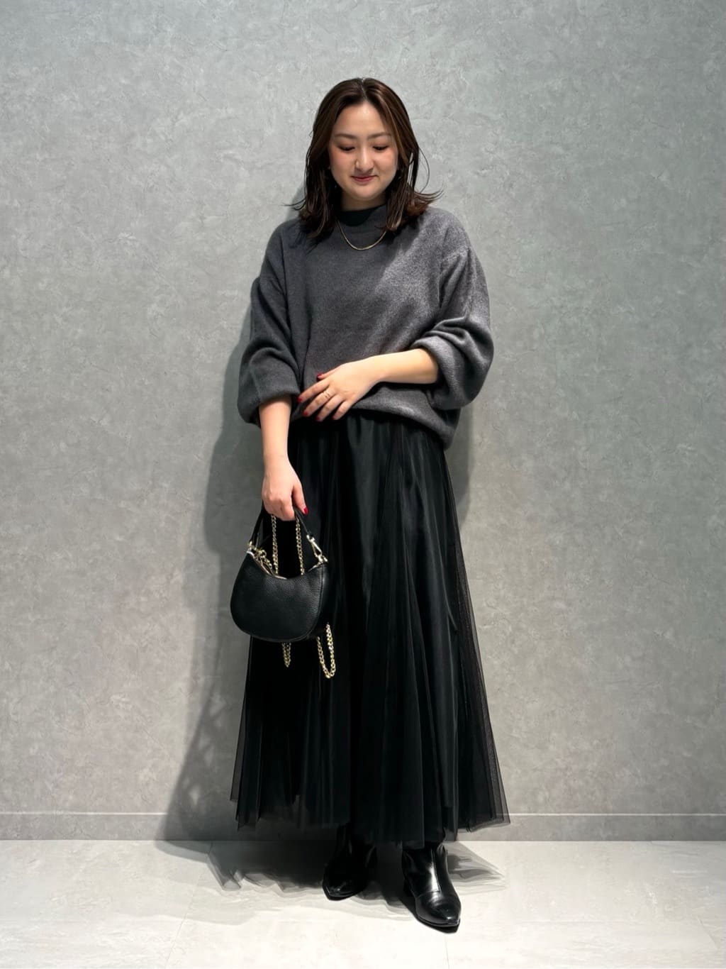 ラクーン混パフスリーブニットプルオーバー｜OUTLET / アウトレット