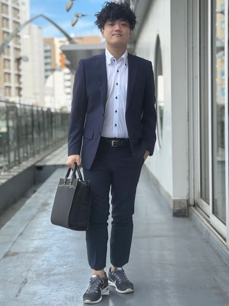 上下洗える/高通気】WEB限定スーツ 4WAYストレッチ ストライプ