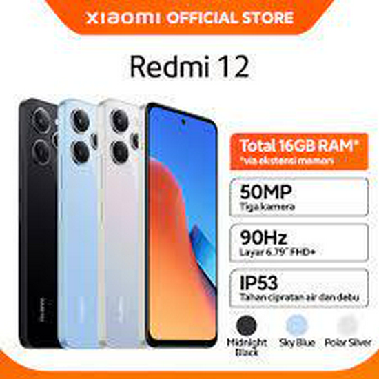 Xiaomi Redmi 12 Ram 8GB Rom 128GB - Garansi Resmi | Pasarwarga