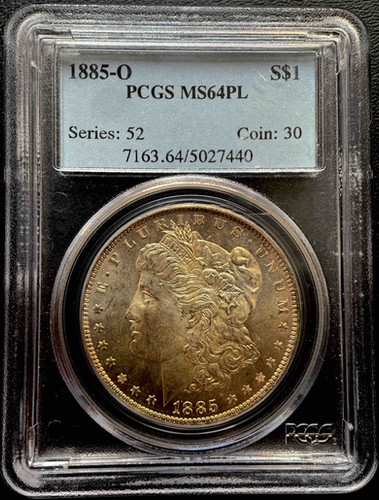 1885-O モルガンダラー PCGS MS64PL】アメリカ銀貨史に輝く高評価