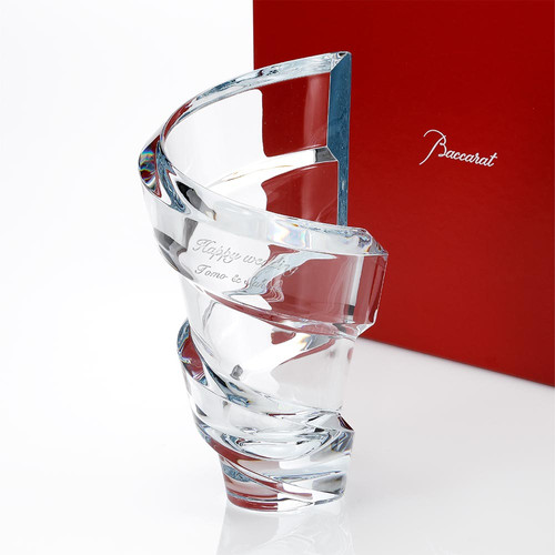 バカラ スパイラルフラワーベース 共箱 高さ21㎝ 東Y7-0204☆1Fトヒト