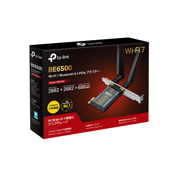 Archer TBE400E | BE6500 Wi-Fi 7 Bluetooth 5.4PCIeアダプター | TP