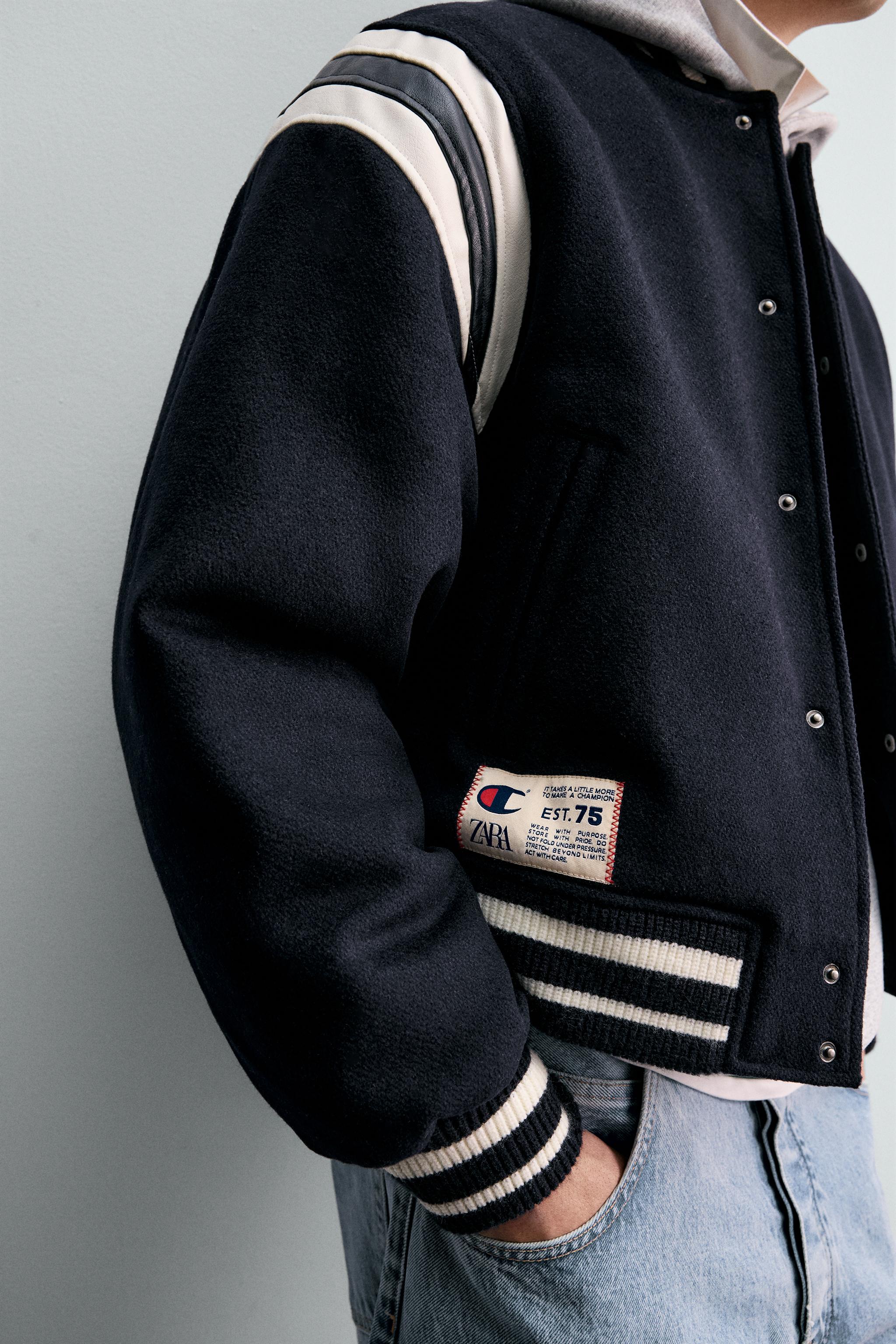 CHAMPION ® X ZARA PADDED BOMBER JACKET - Navy blue | ZARA United