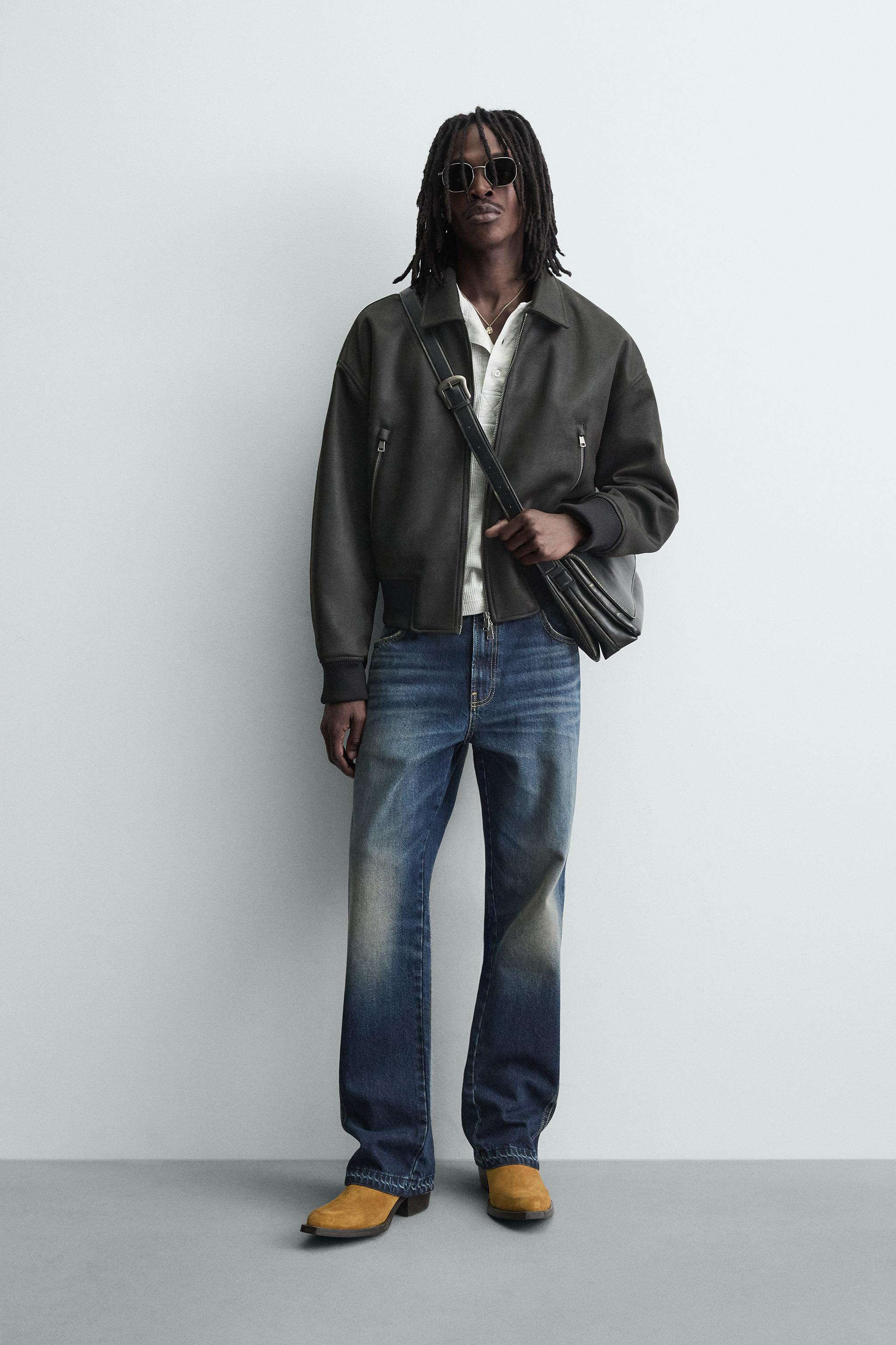 フェイクレザーボンバージャケット - ブラック | ZARA Japan / 日本