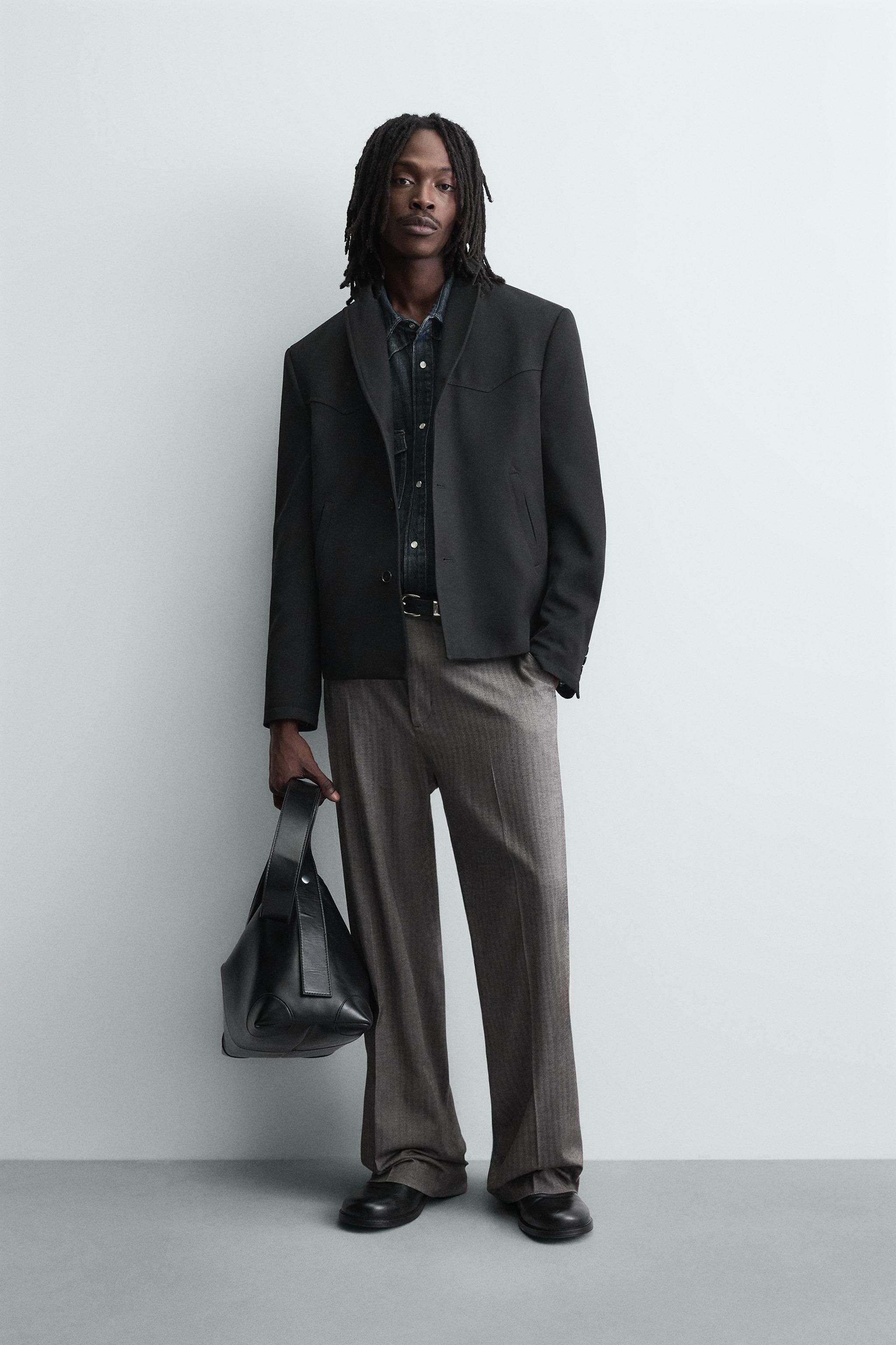 テクスチャー素材ブレザー - ブラック | ZARA Japan / 日本