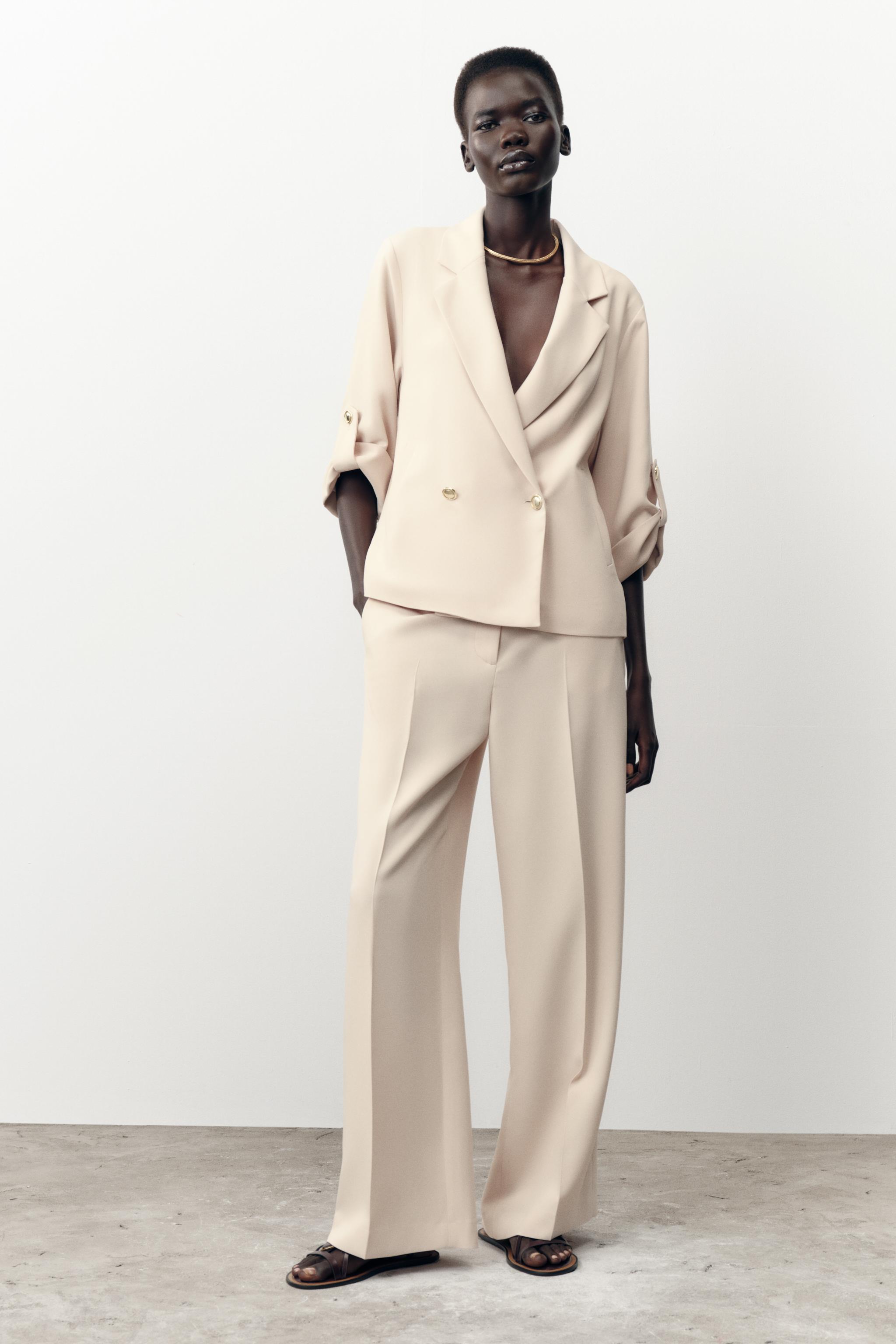 ハイウエストストレートパンツ - サンド | ZARA Japan / 日本