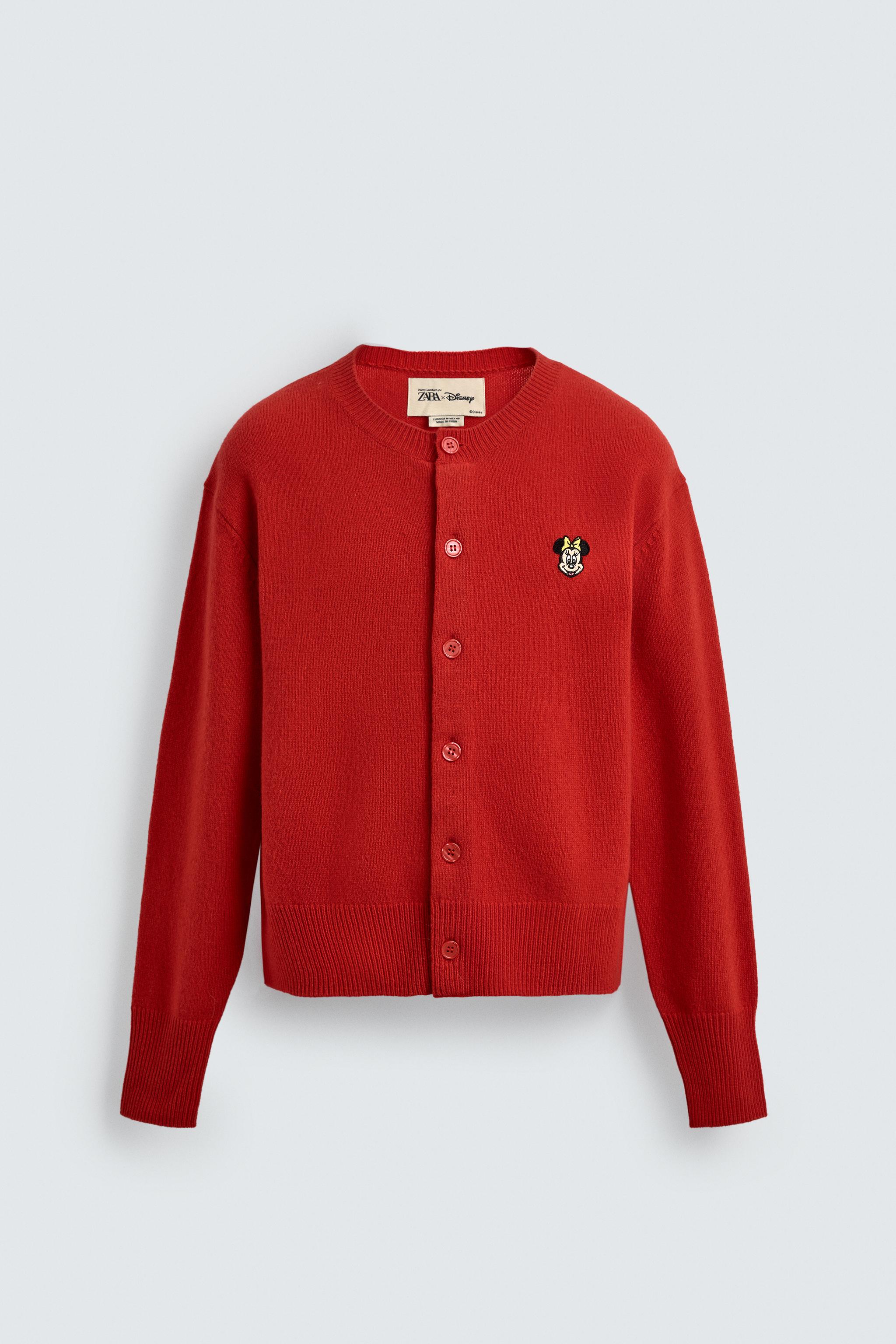 MINNIE MOUSE PATCH CARDIGAN HARRY LAMBERT FOR ZARA X DISNEY - Red
