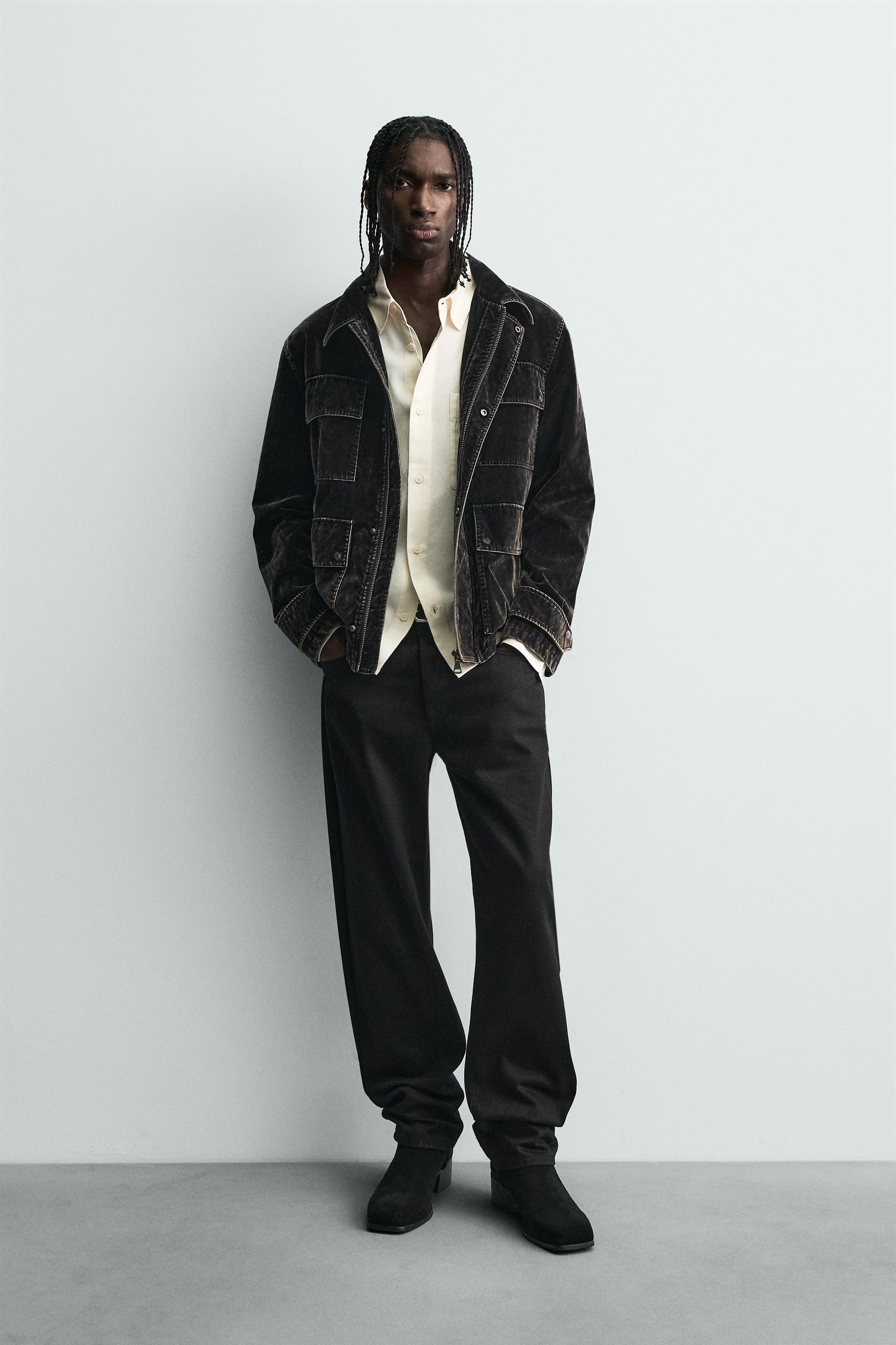 フロッキーベルベットジャケット - ブラウン | ZARA Japan / 日本