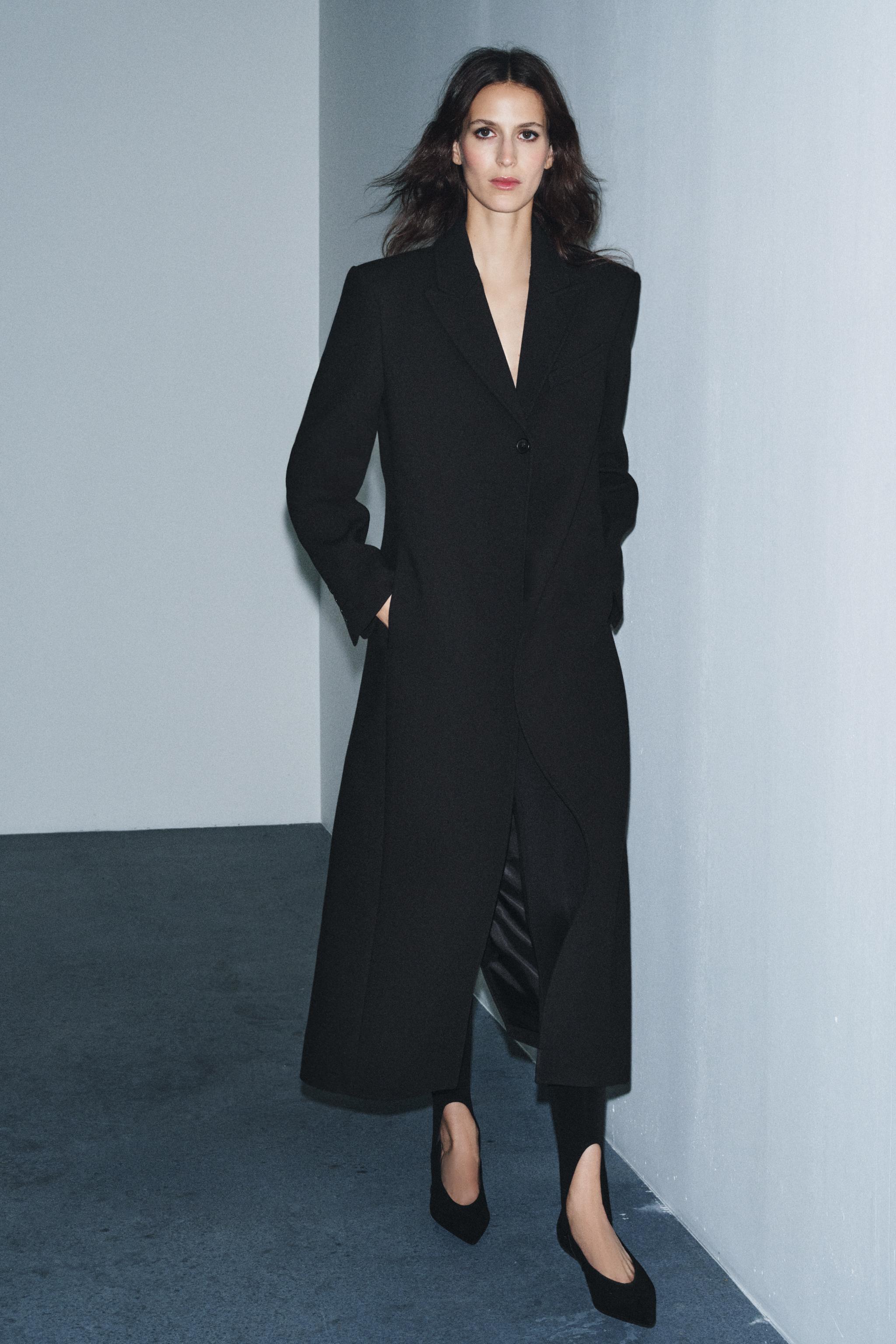 ZW COLLECTION フィットボタンコート - ブラック | ZARA Japan / 日本