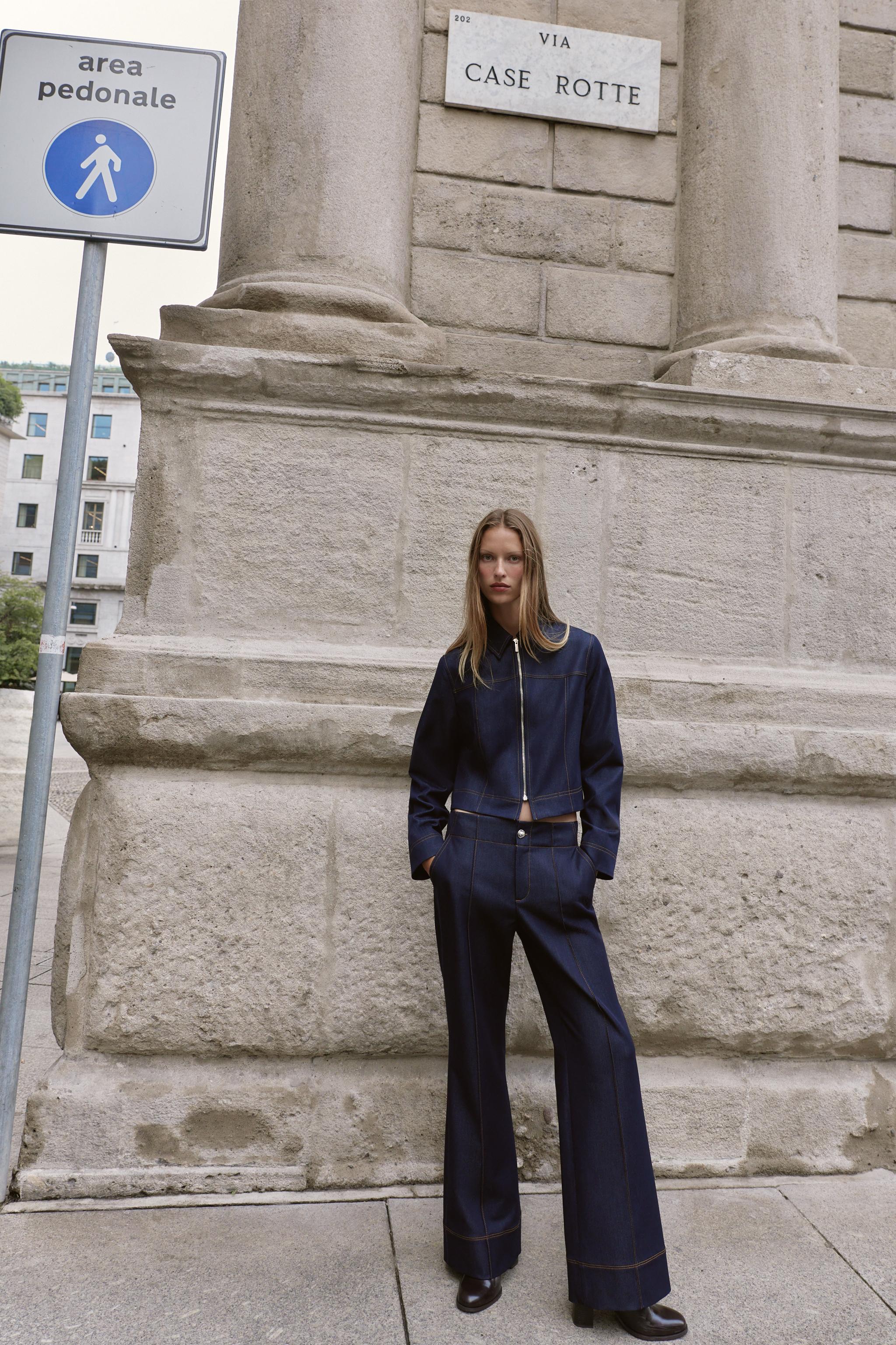 コントラストステッチジャケット - インディゴブルー | ZARA Japan / 日本