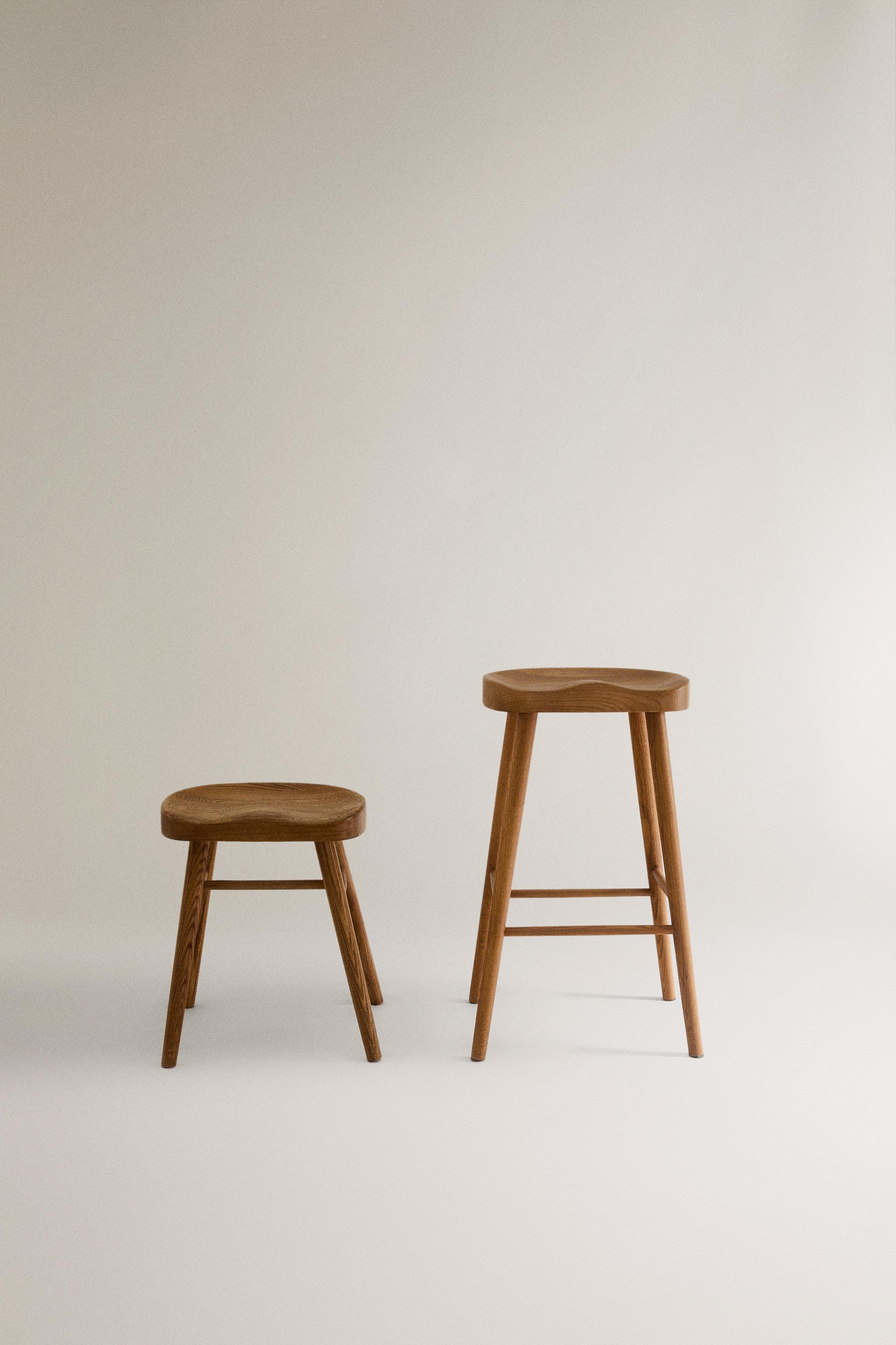 ASH WOOD STOOL - Brown | ZARA United States