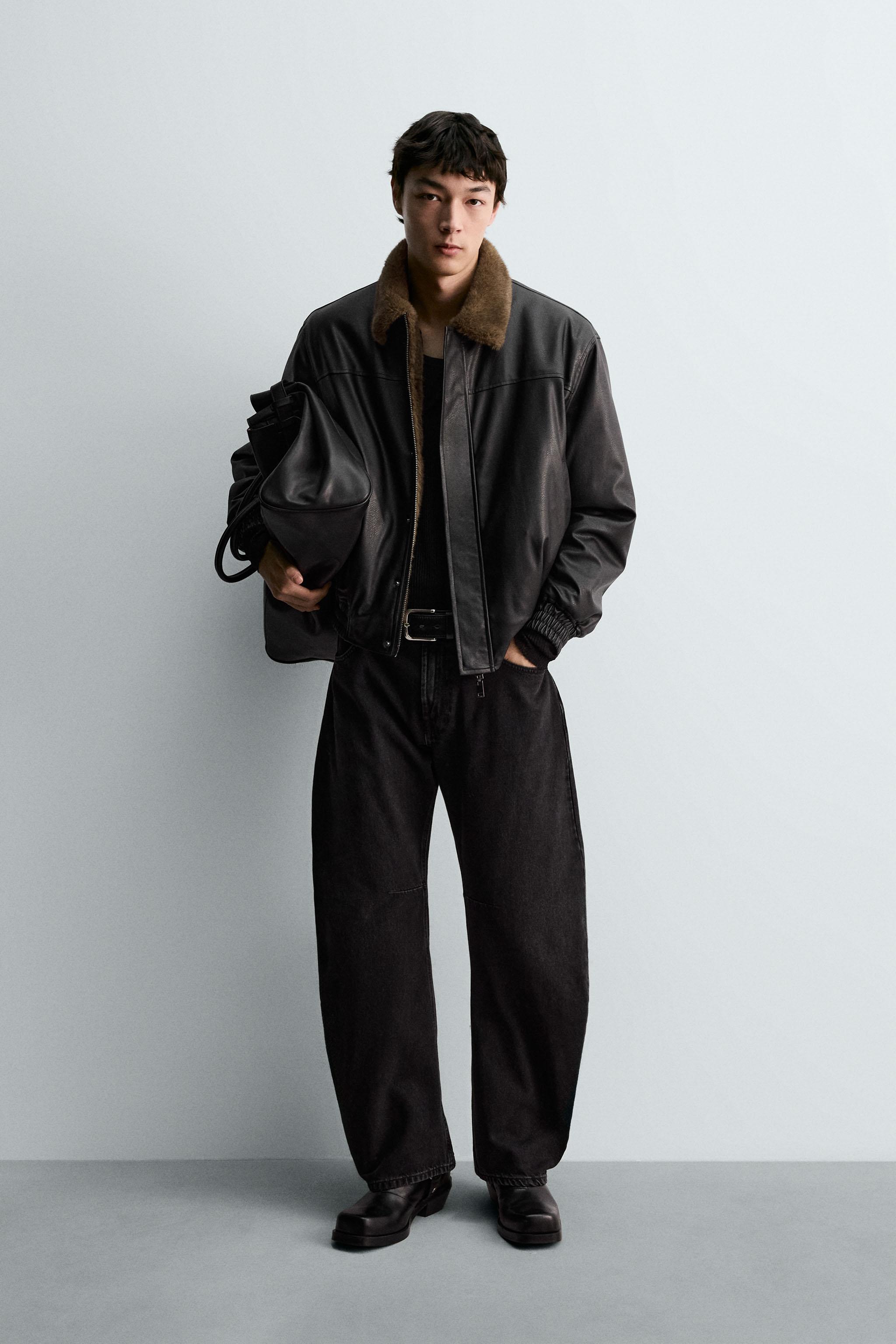 REVERSIBLE FAUX LEATHER JACKET - Black | ZARA Thailand