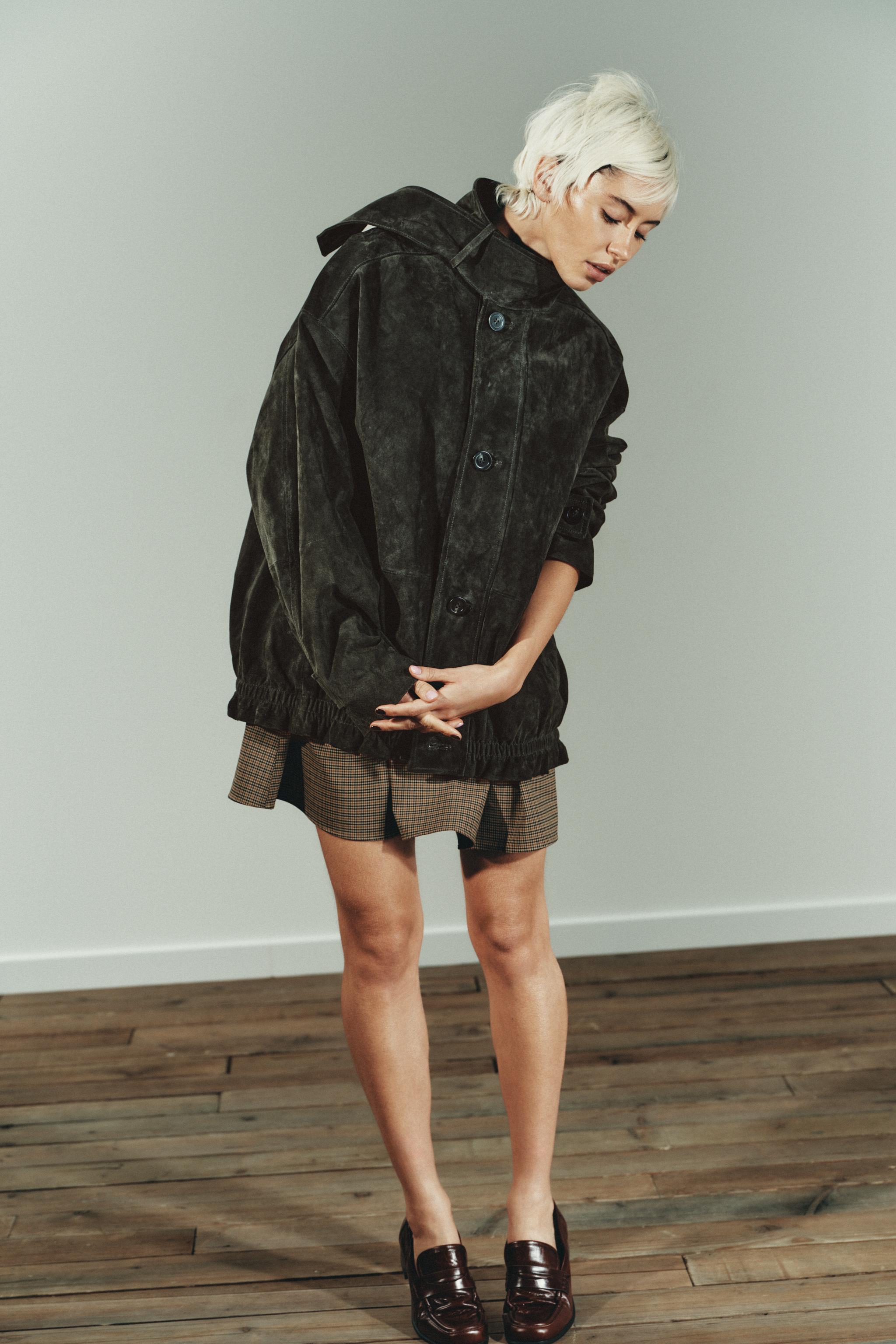 100% スエードレザージャケット - ダークグリーン | ZARA Japan / 日本