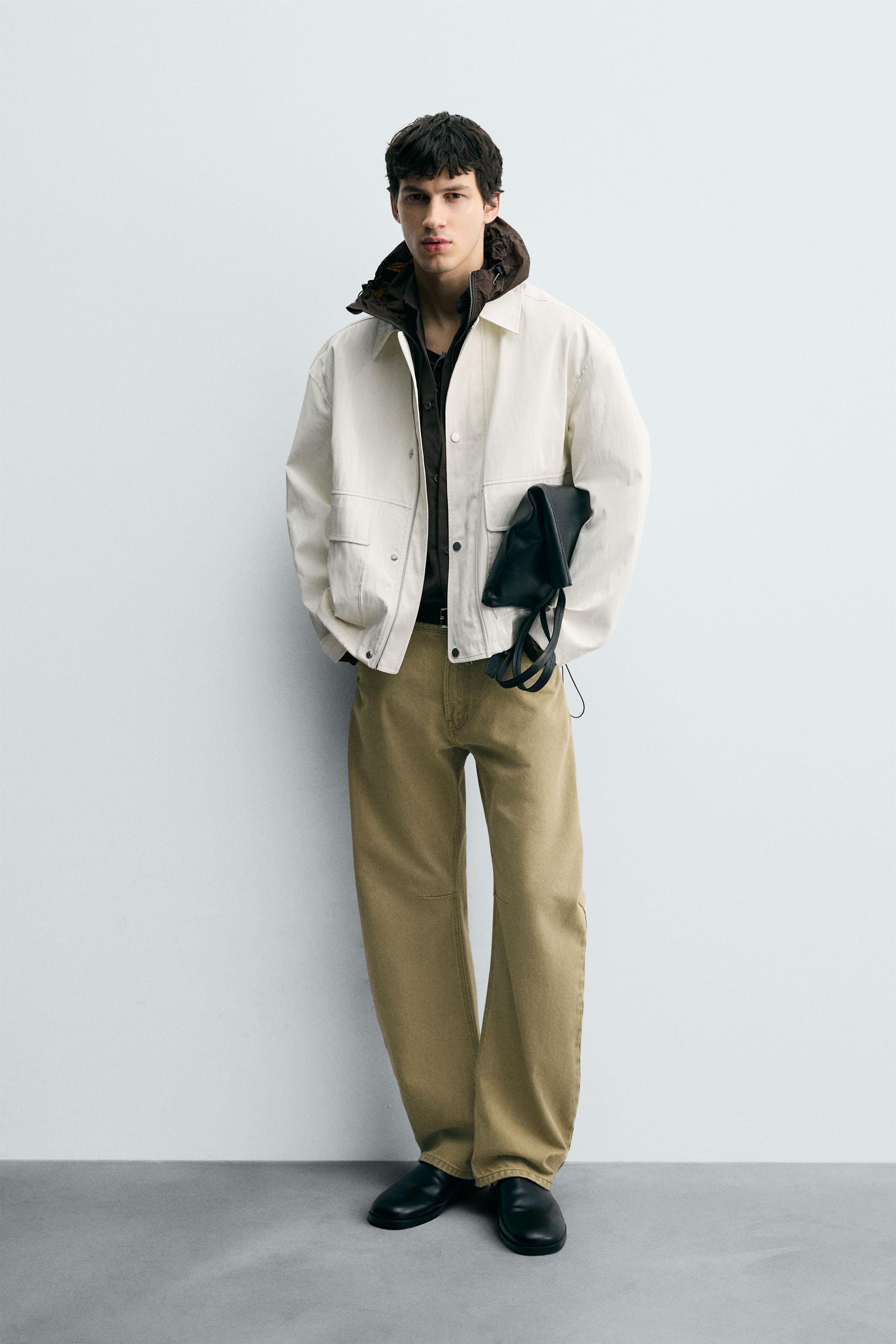 光沢仕上げリラックスフィットジャケット - ホワイト | ZARA Japan / 日本