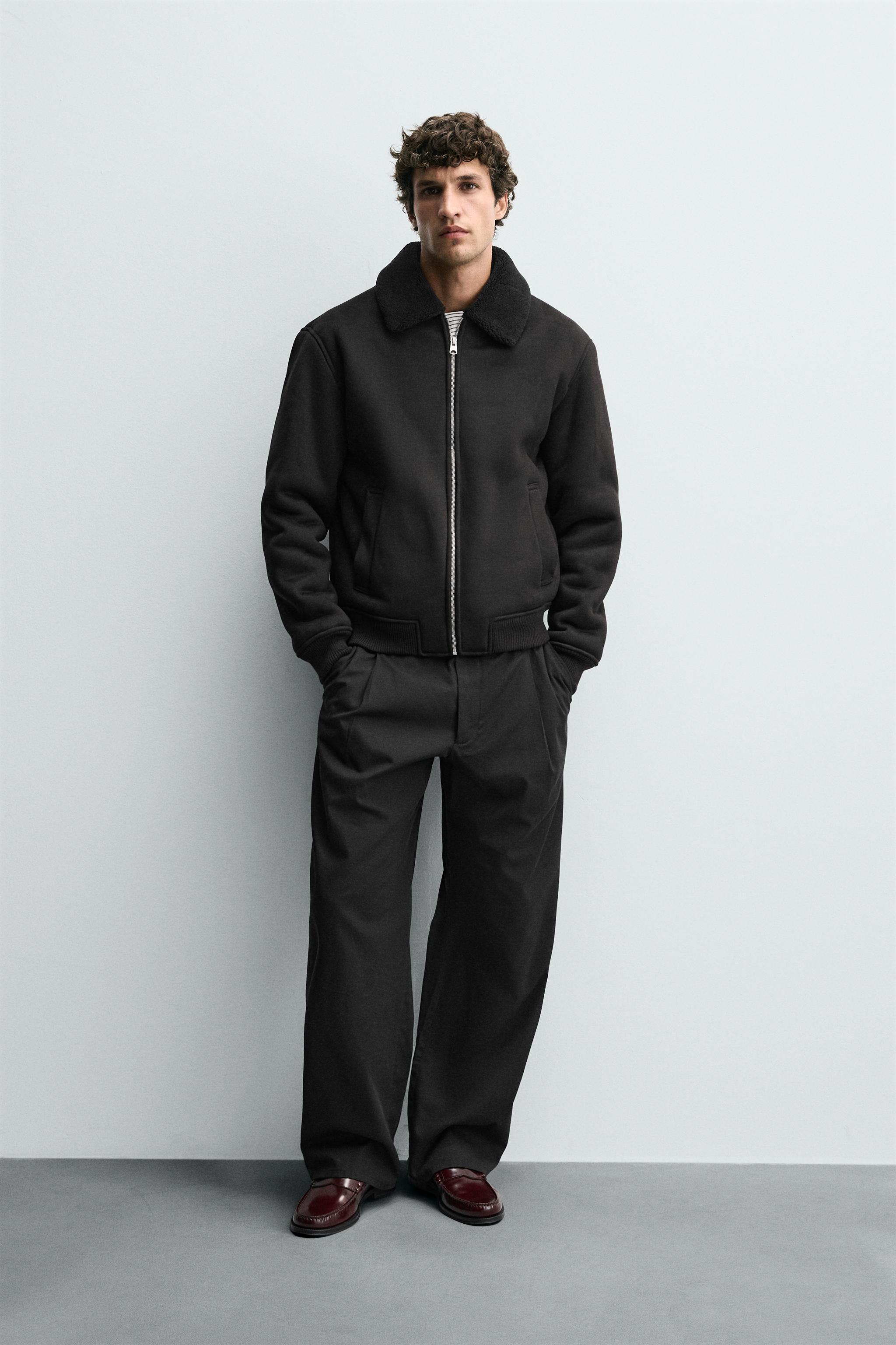 COMBINED FAUX SUEDE JACKET - Black | ZARA United States