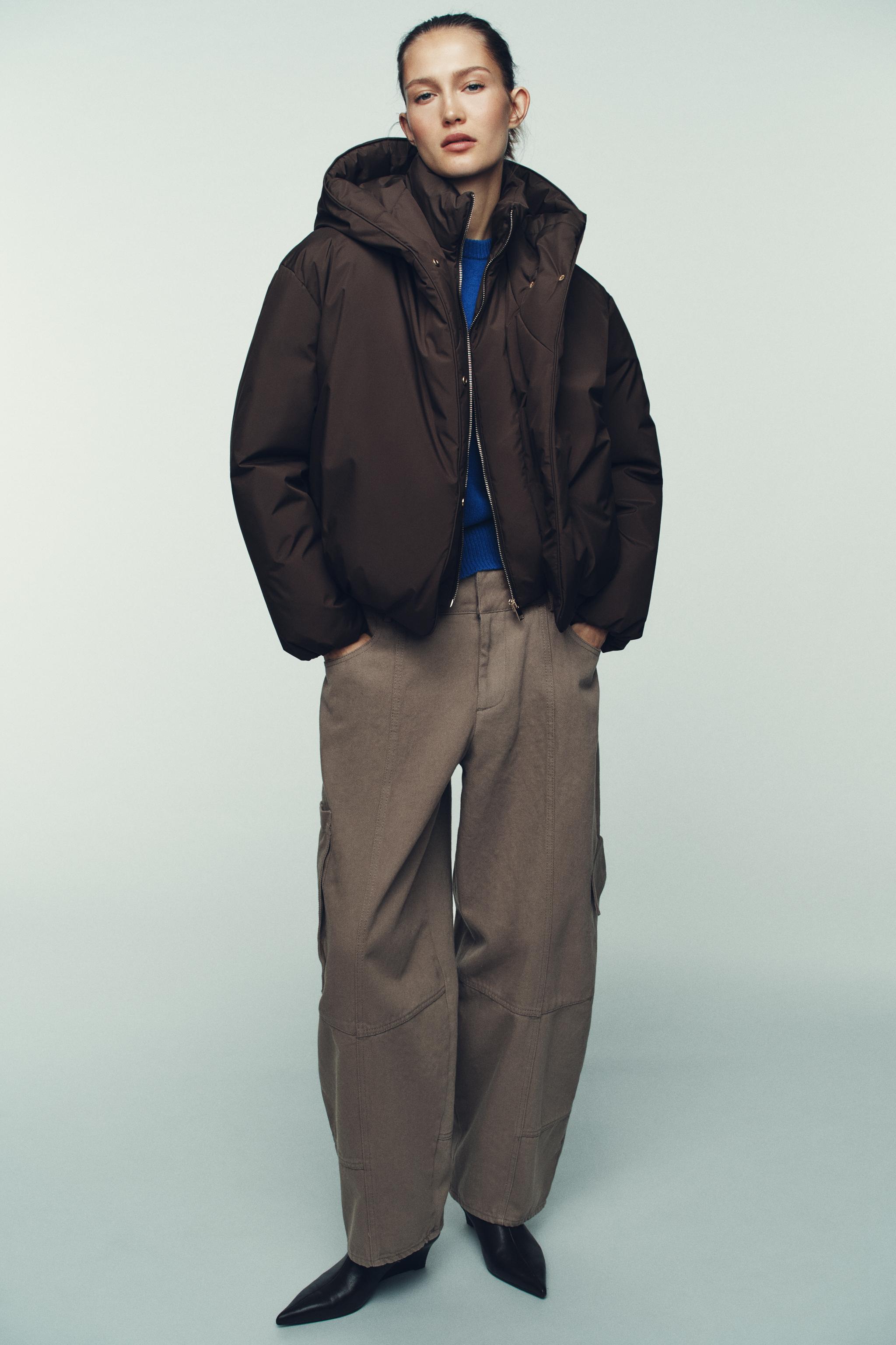 撥水加工ウィンドプルーフフード付きキルティングアノラック