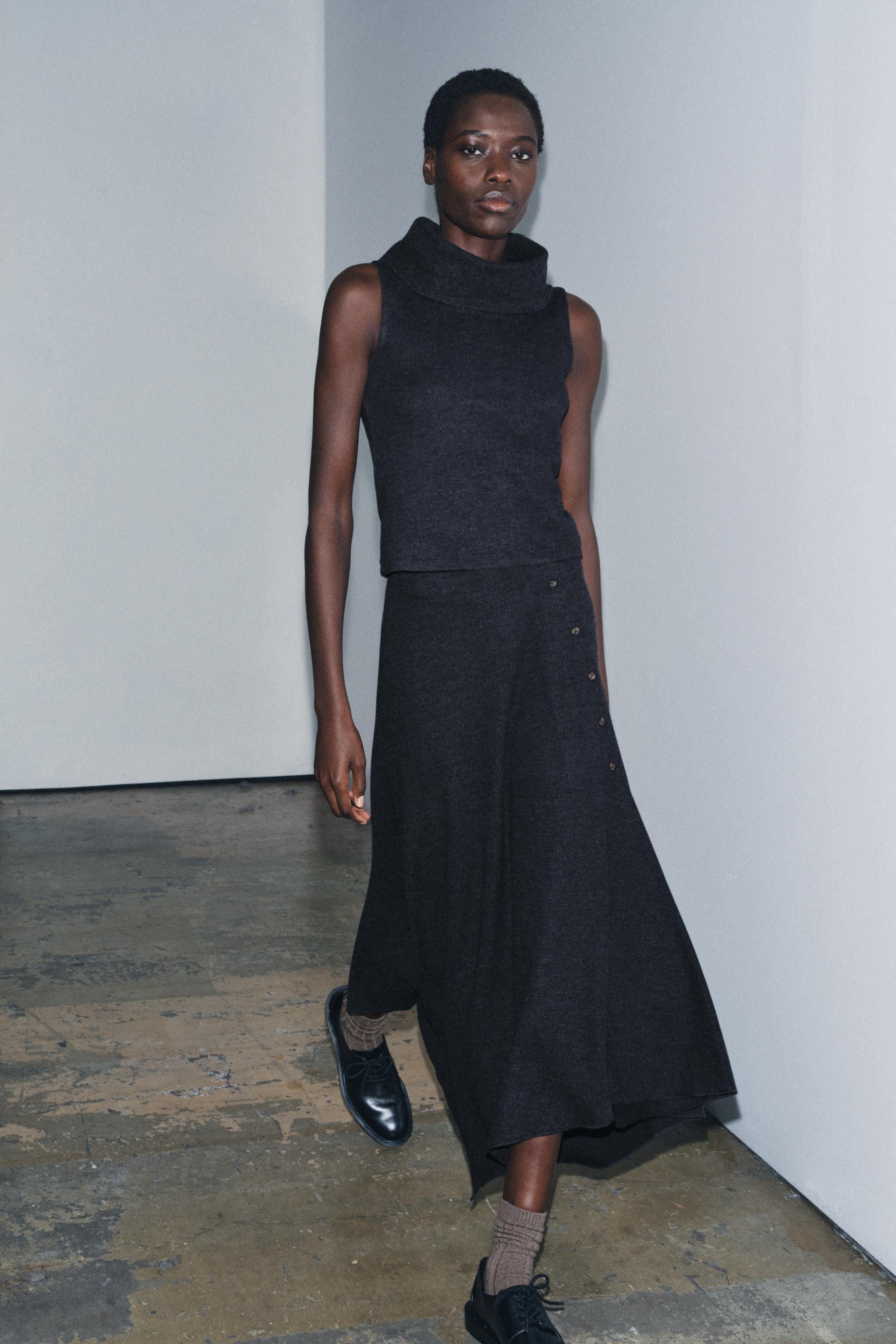 SOFT RIBBED TOP - Dark gray | ZARA United States