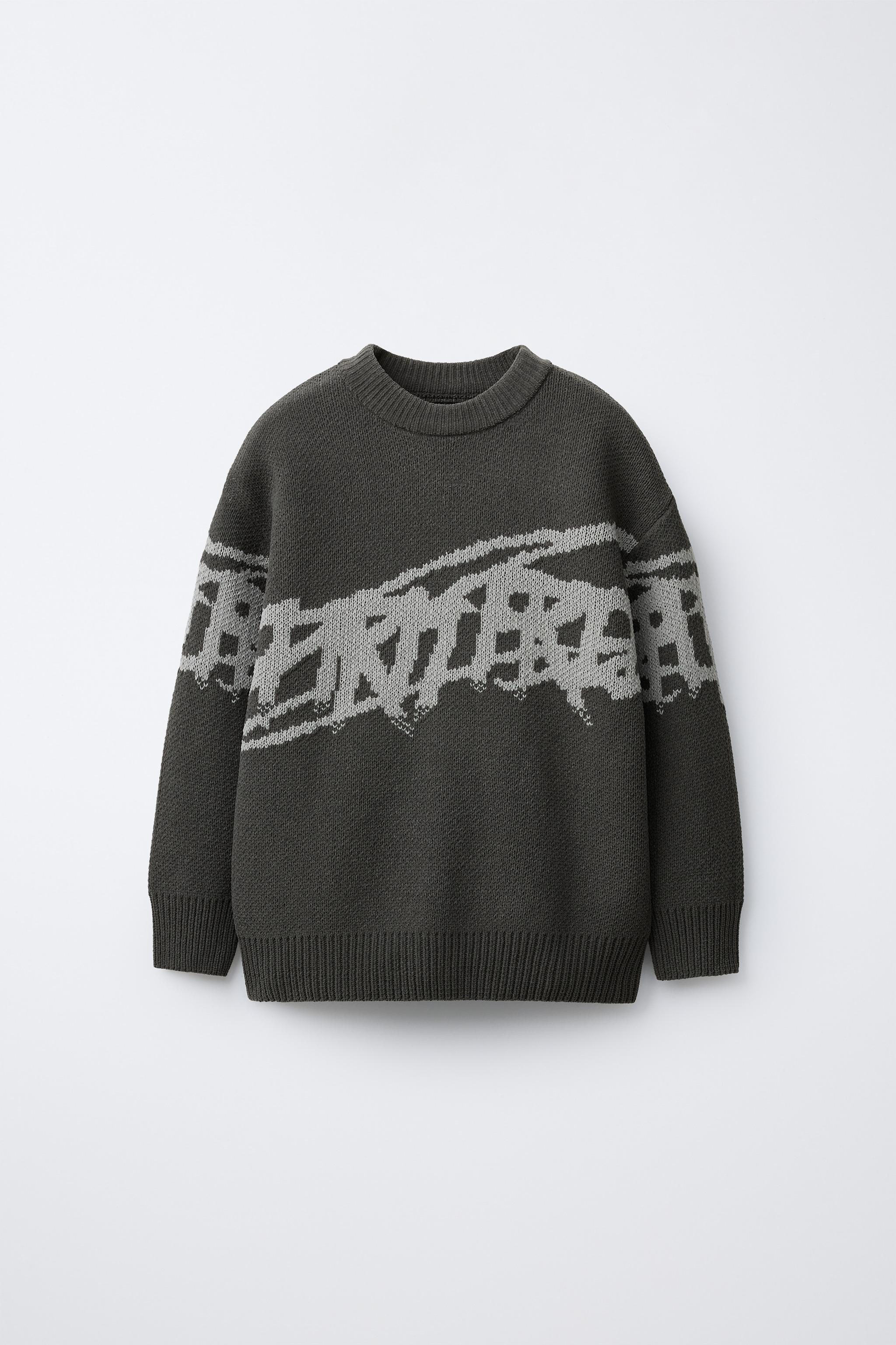 GRAFFITI CHENILLE JUMPER - Grays | ZARA United States