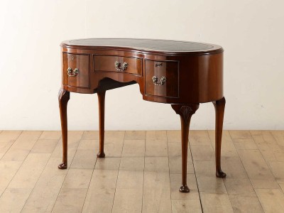 Lloyd's Antiques Real Antique Leather Top Kidney Desk / ロイズ
