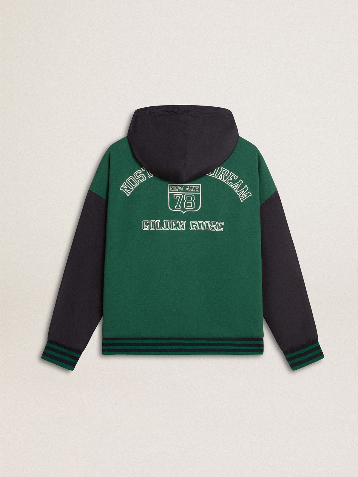 リバーシブルパーカー メンズ（グリーン＆ブルー）