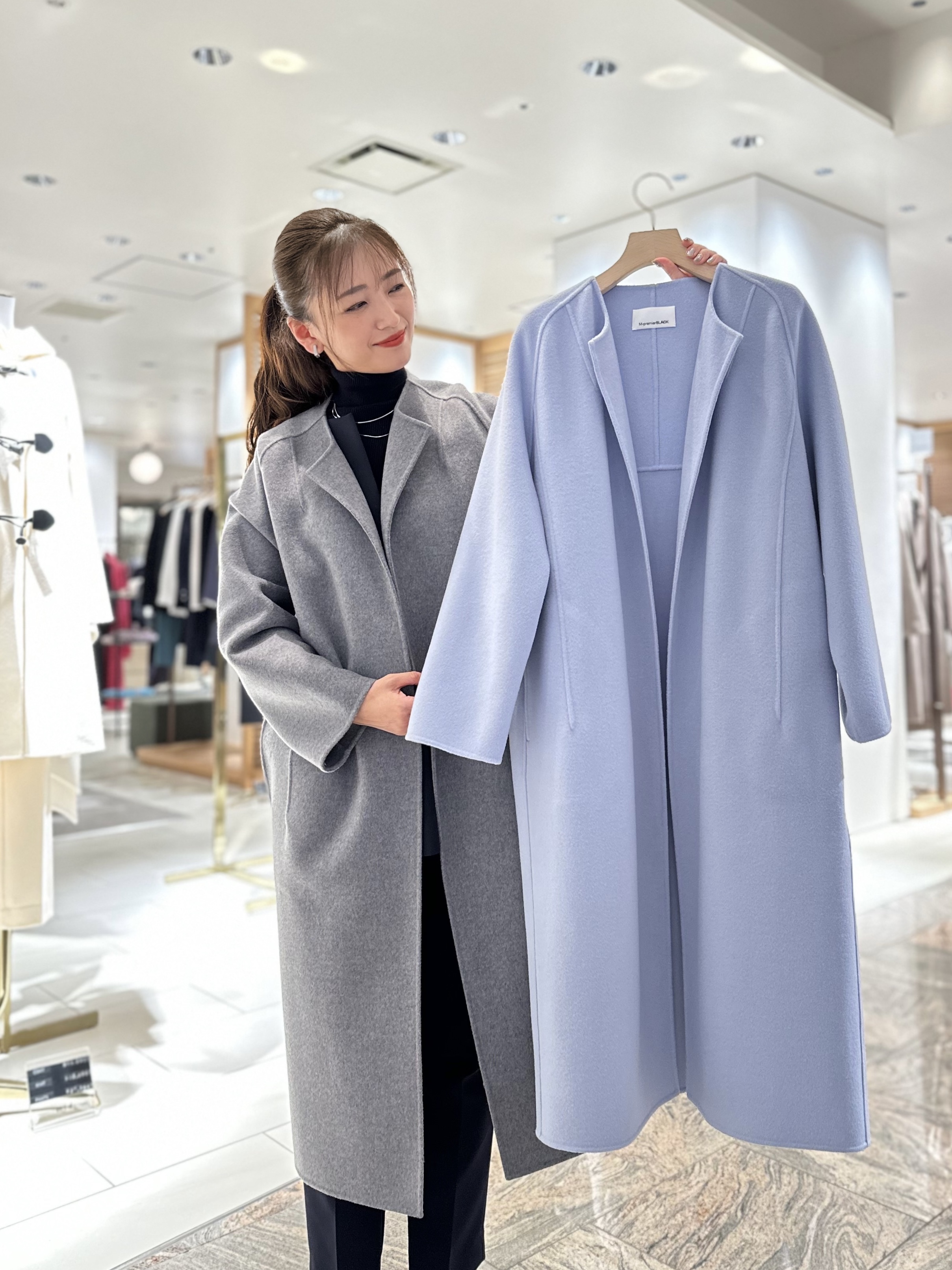 RECOMMEND ITEM / 新作アウター、“ ラムリバーノーカラーロングコート