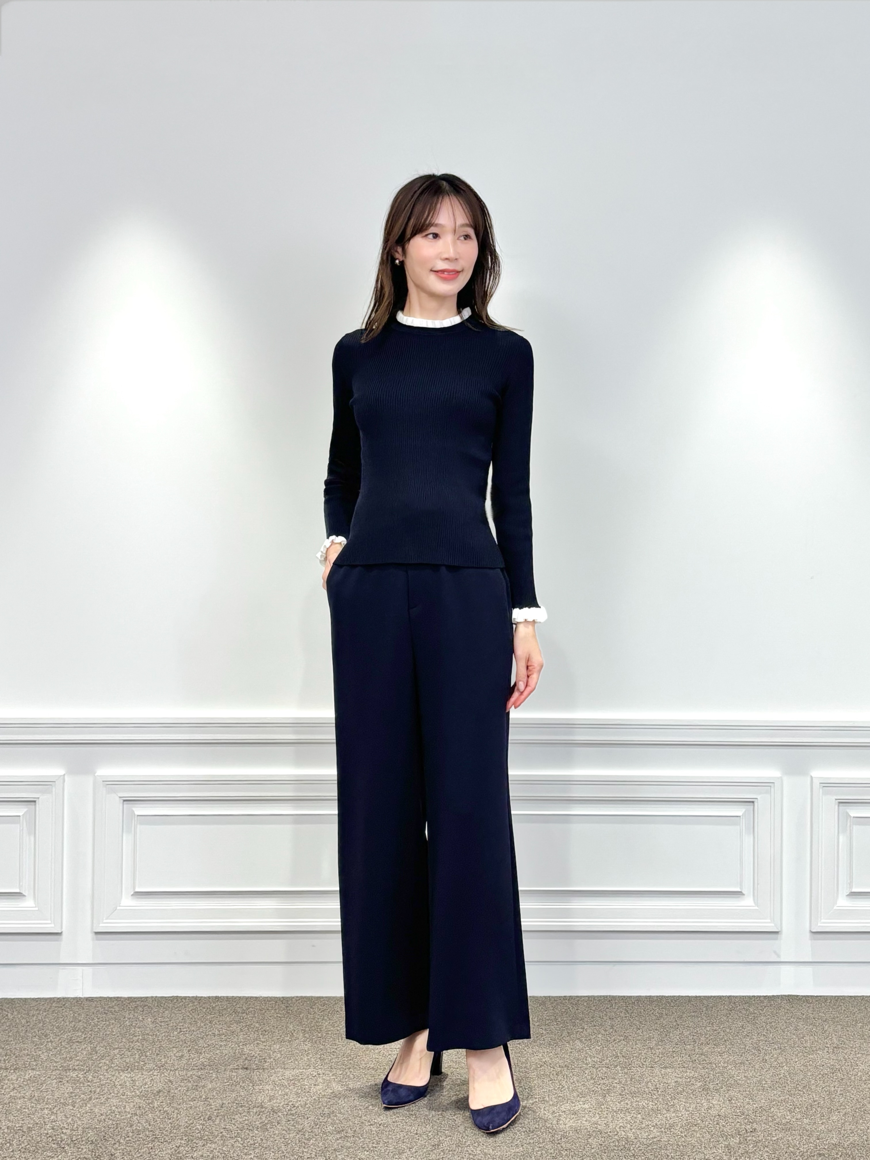 先週の人気アイテム＜バイカラーフリルデザインリブニットプルオーバー