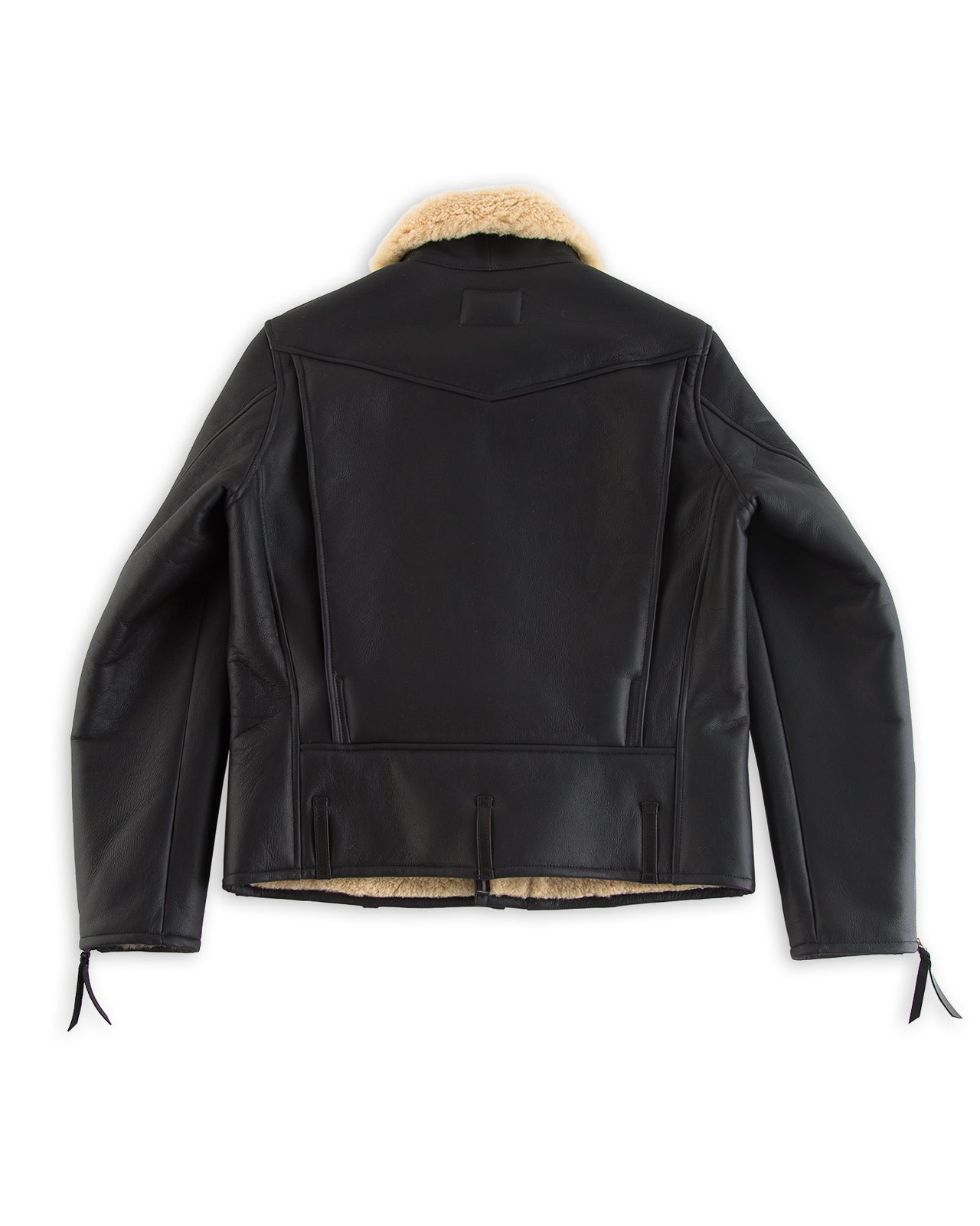 Merino Mouton D-Pocket Double Rider Jacket (CM-55) - Black