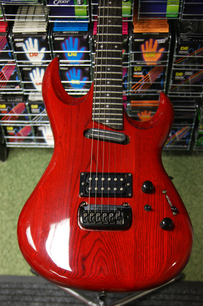 Aria Pro II Aquanote CR65 transparent red electric guitar - Made