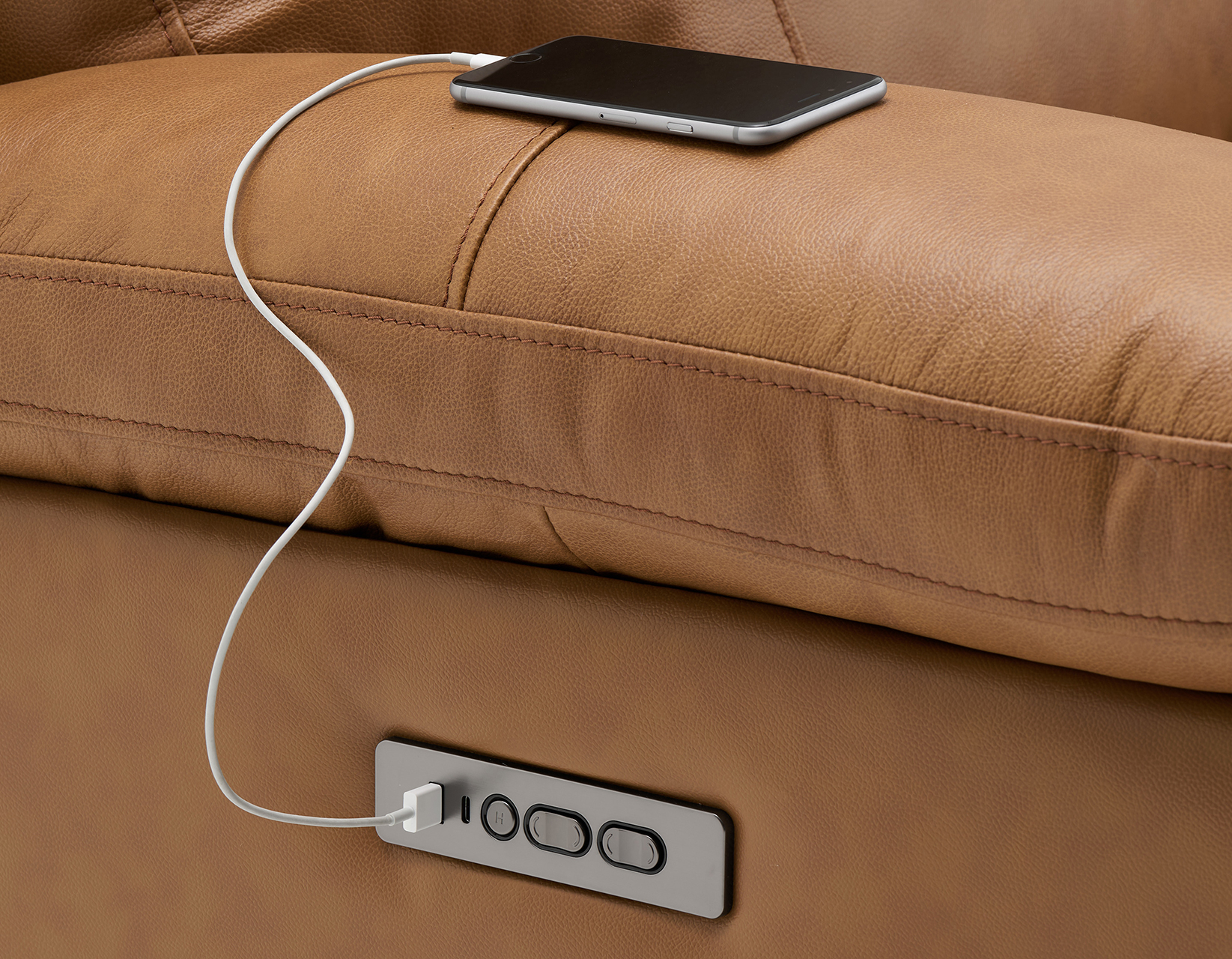 Gatlin Dual-Power Leather 6-Piece Modular Reclining Sectional