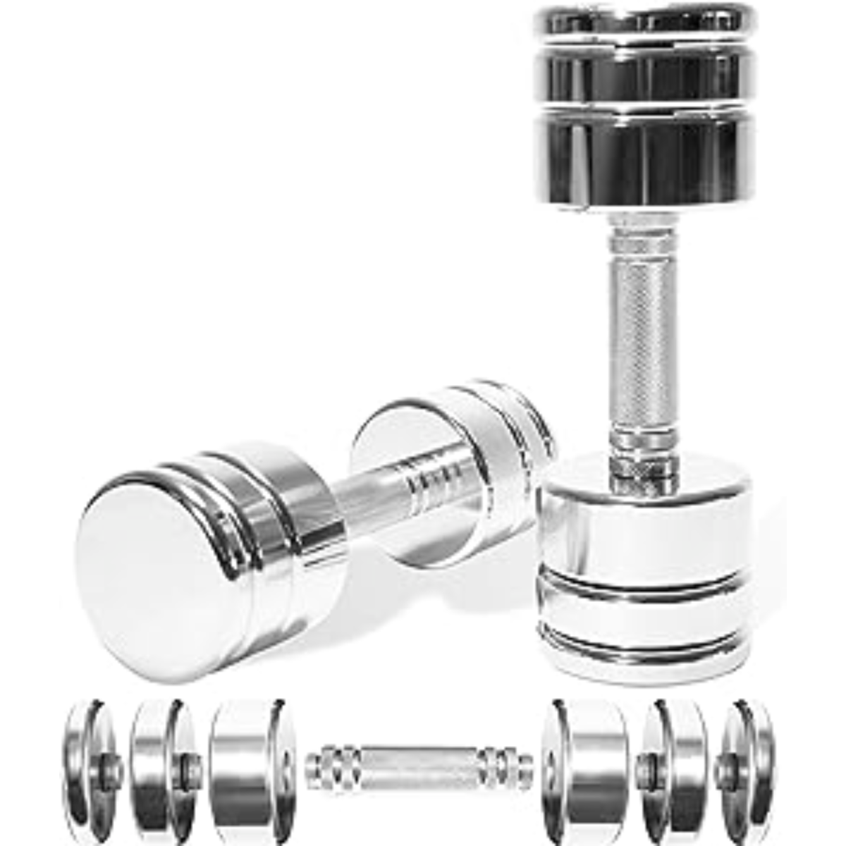 可変式 クロームダンベル バーベル利用可 コンパクト 365日保証 ST131