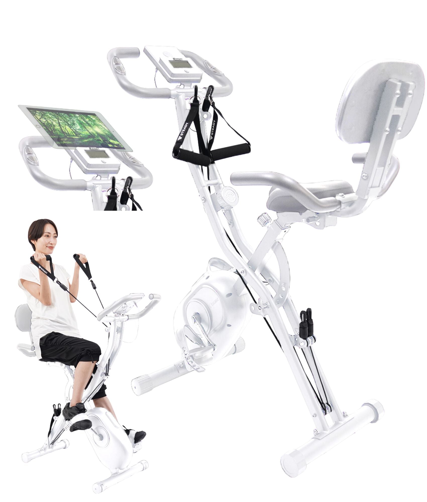 フィットネスバイク バンド付き 筋トレ 折りたたみ 静音 365日保証