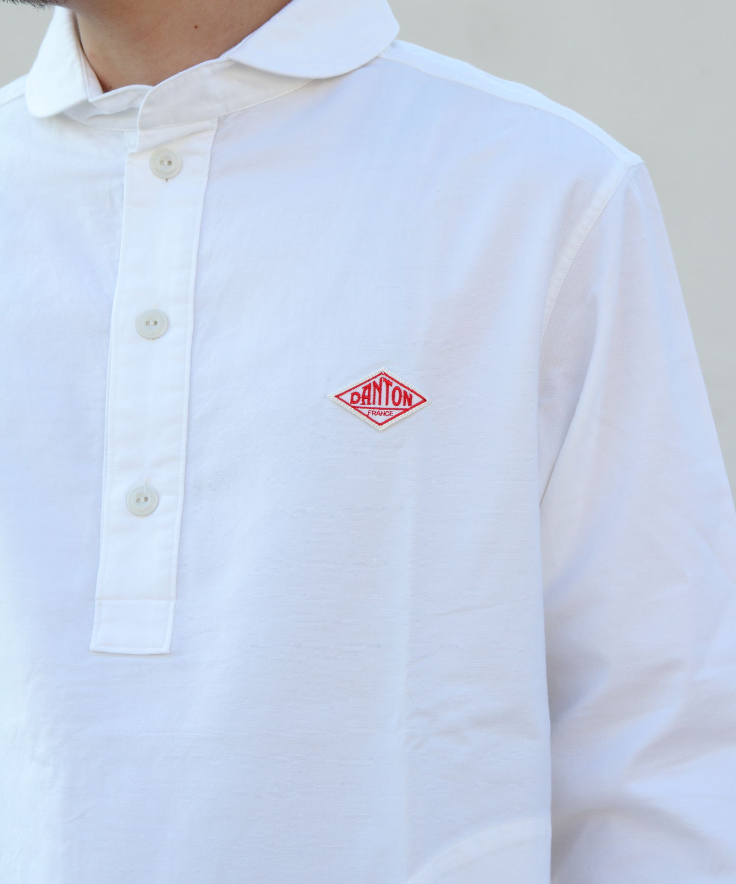 DANTON/ダントン ラウンドカラープルオーバーシャツロングスリーブ