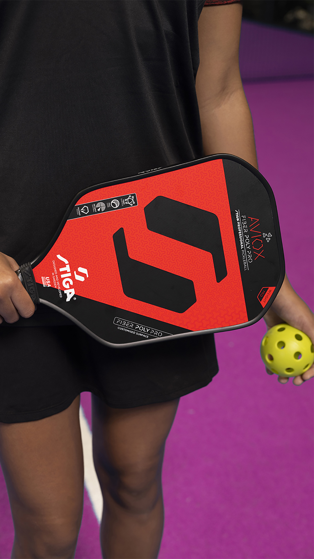 Pickleball Paddle Aviox Fiber Poly Pro Red | stiga