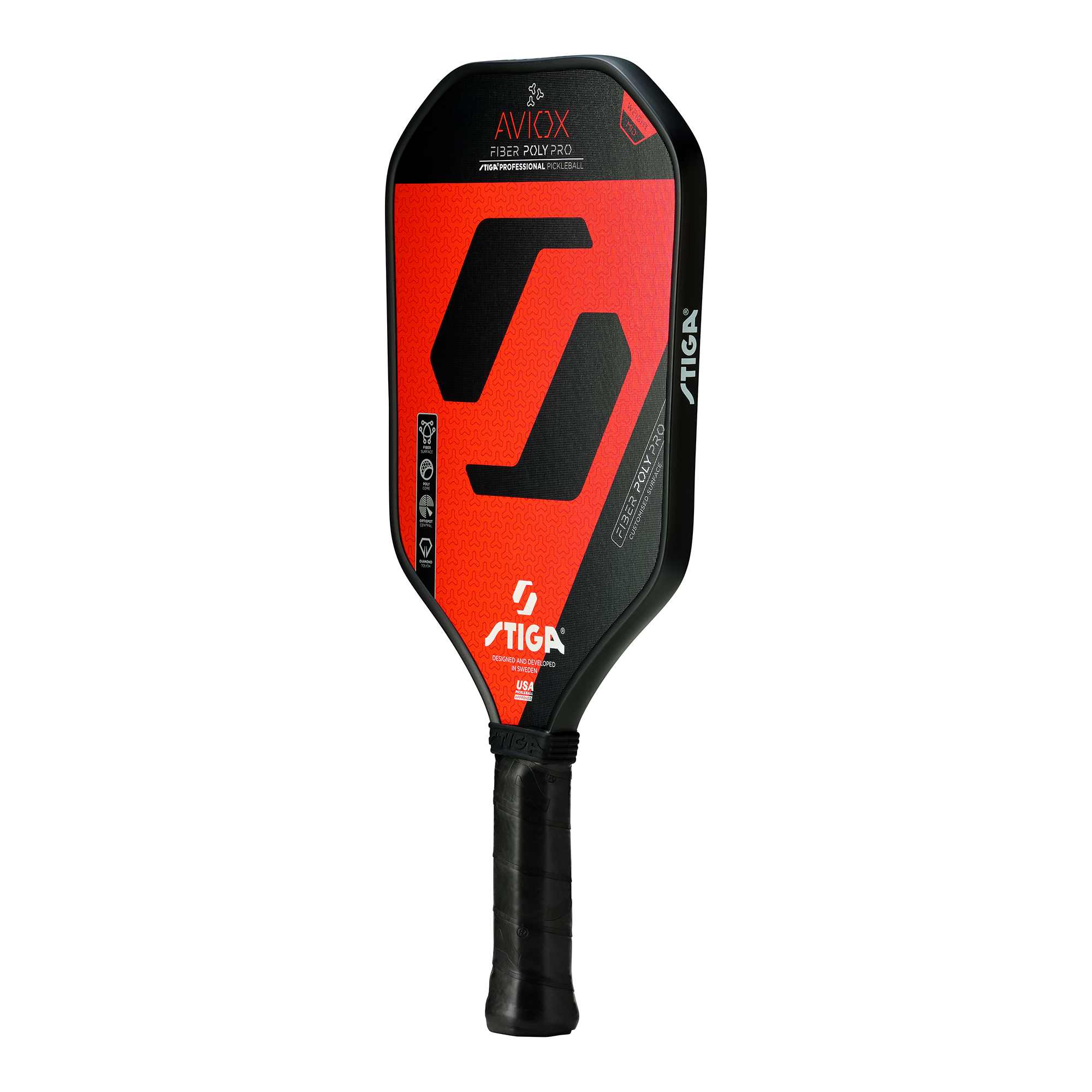 Pickleball Paddle Aviox Fiber Poly Pro Red | stiga