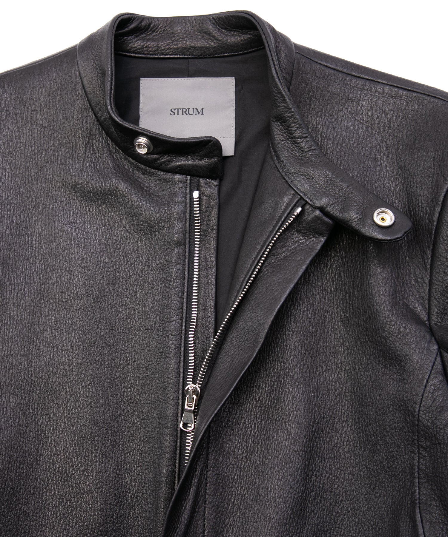 白鞣し 黒染め ディアスキン JUDE シングルライダースジャケット