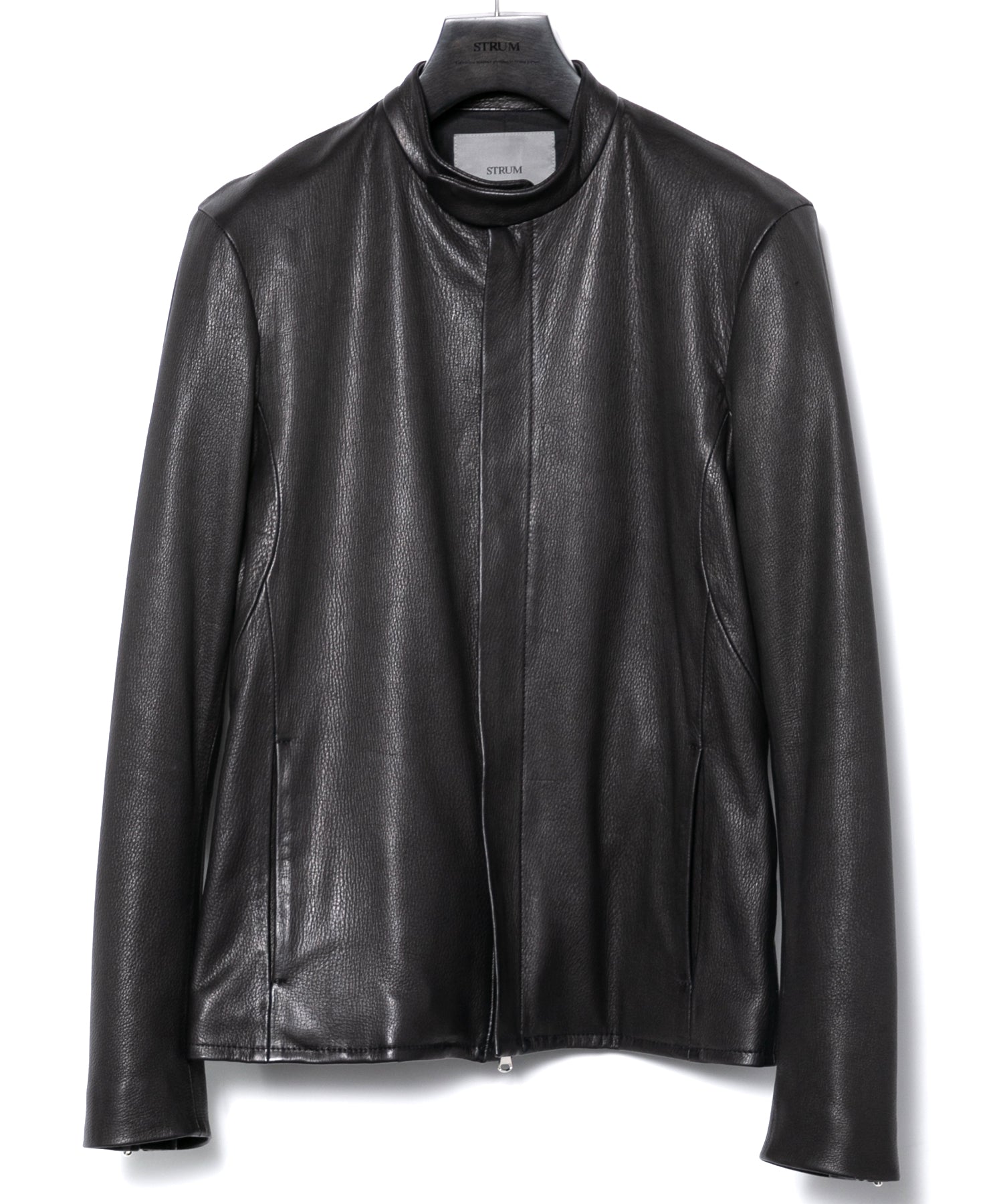 白鞣し 黒染め ディアスキン JUDE シングルライダースジャケット