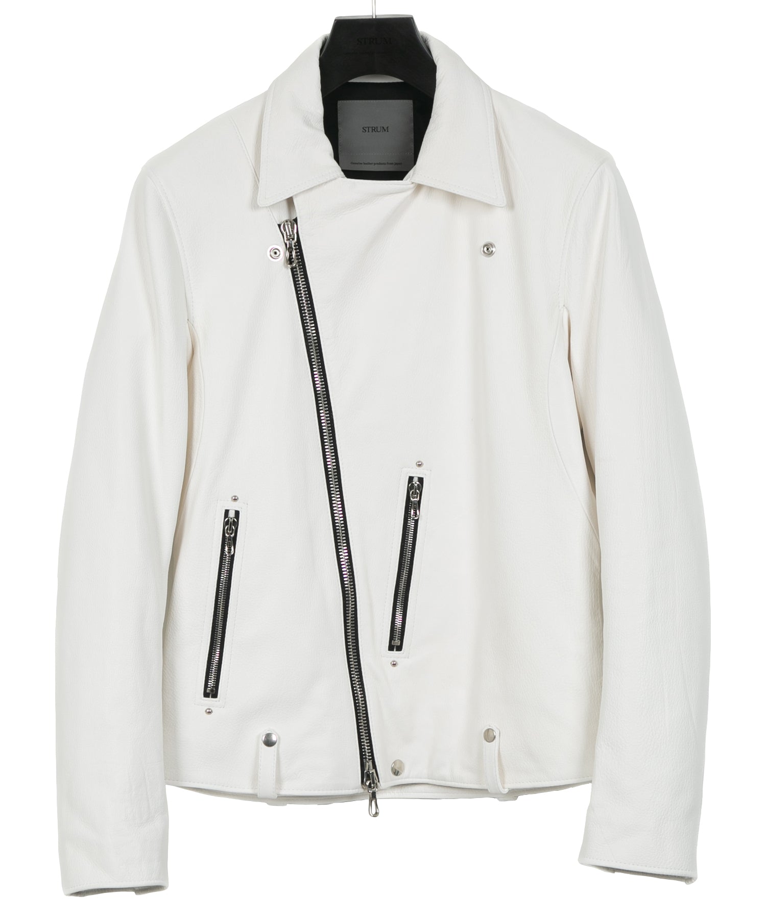 白鞣し ディアスキン HI-FLYER ダブルライダースジャケット - WHITE