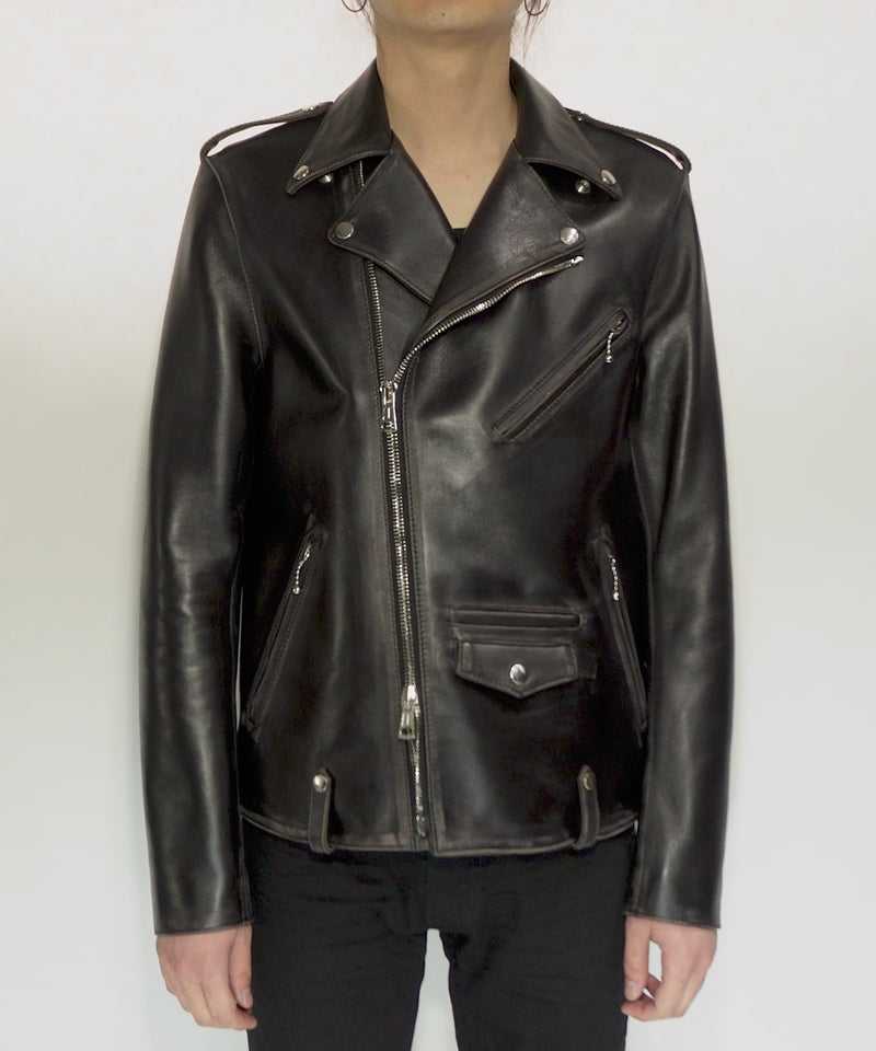 コンビ 鞣し 茶芯 ホースハイド JOEY ダブルライダースジャケット