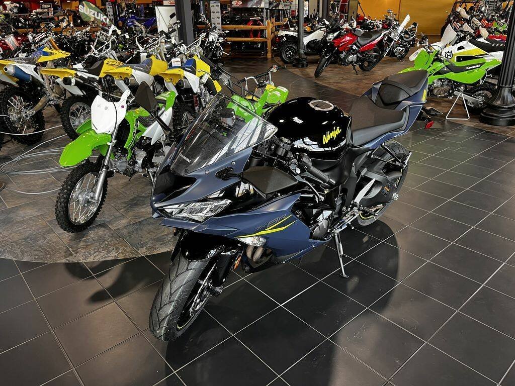 2023 Kawasaki Ninja® ZX -6R Metallic Matte Twilight Blue/Metallic