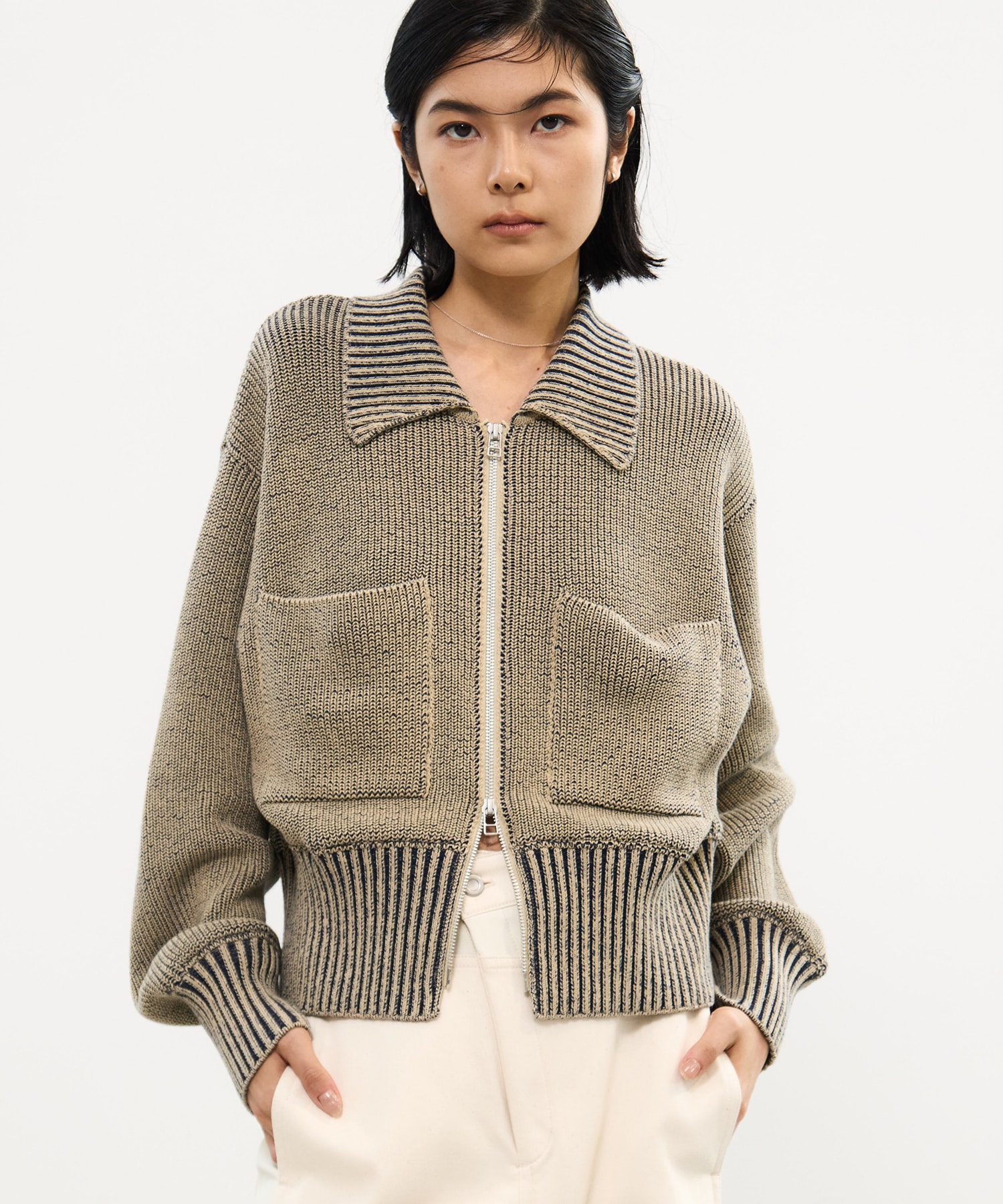 別注 ZIP CROPPED TOPS(0 KHAKI): WRAPINKNOT: WOMENS｜ STUDIOUS