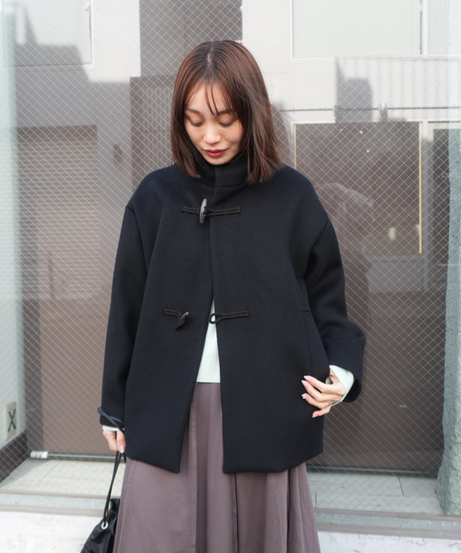 別注 ダッフルコート(1 BLACK): Dessin de mode: WOMENS｜ STUDIOUS