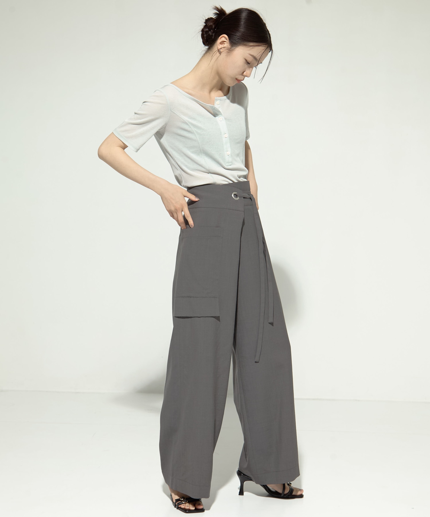 別注Eylet Wide PNT(1 GREY): UJOH: WOMENS｜ STUDIOUS ONLINE公式通販