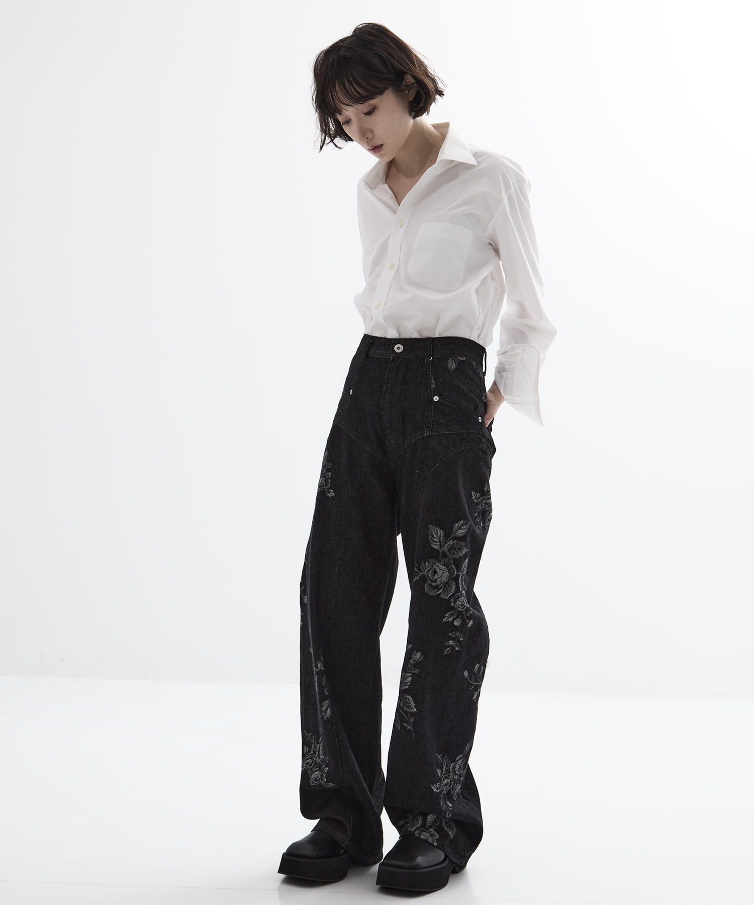 別注 ROSE DENIM PANTS(34 BLACK): FETICO: WOMENS｜ STUDIOUS ONLINE