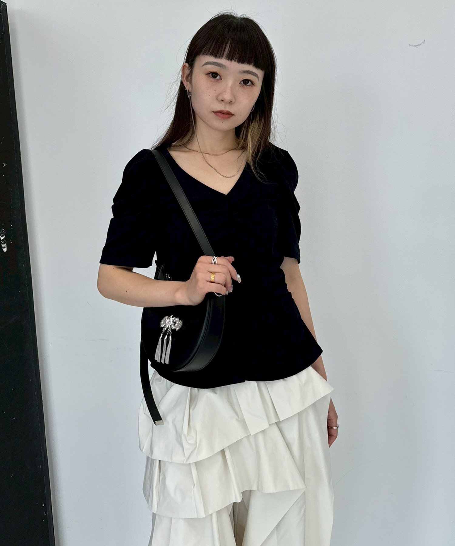 別注VELOUR GATHERD TOP(FREE BLACK): FETICO: WOMENS｜ STUDIOUS