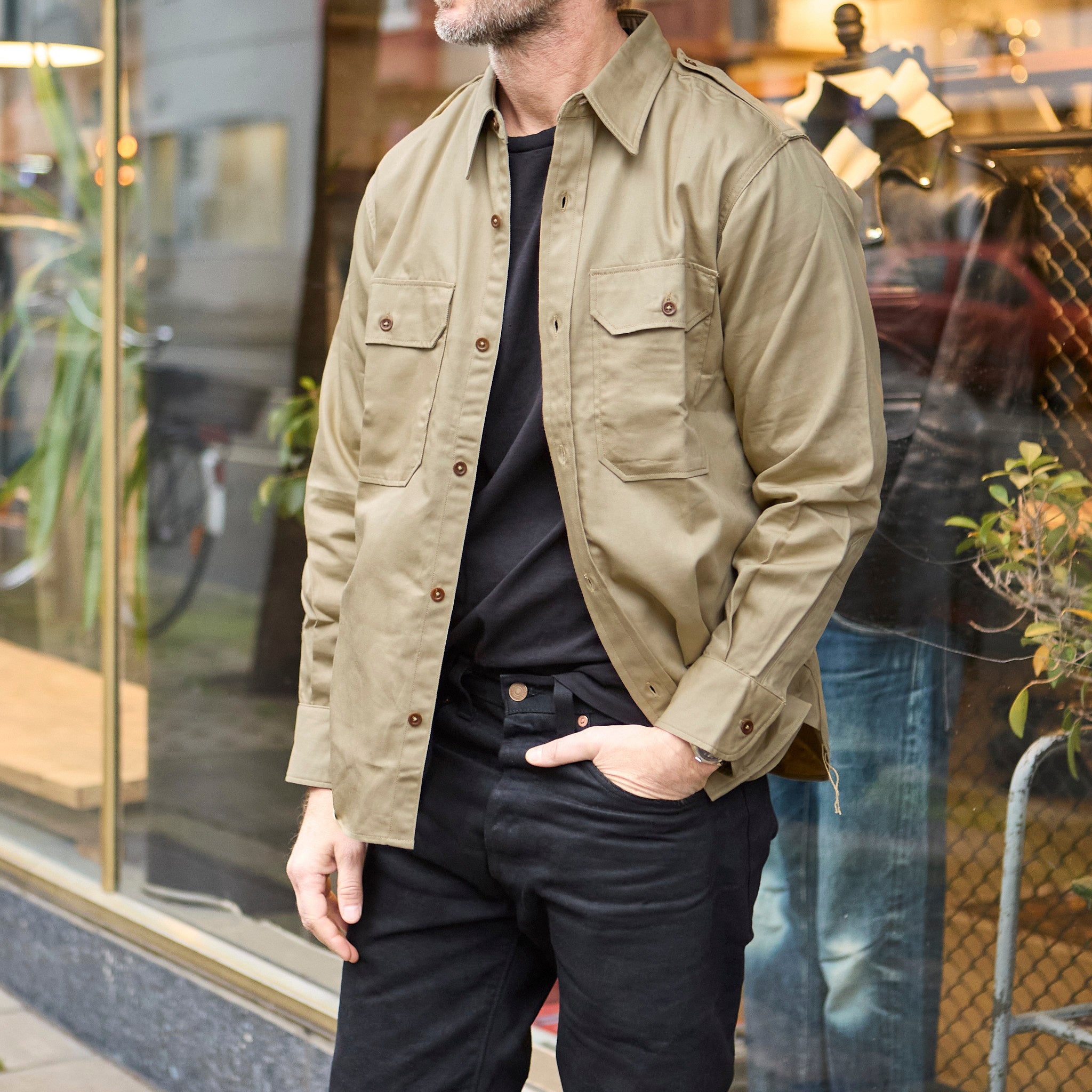 the real mccoy's | khaki shirt l/s (modify) – stuf|f-official