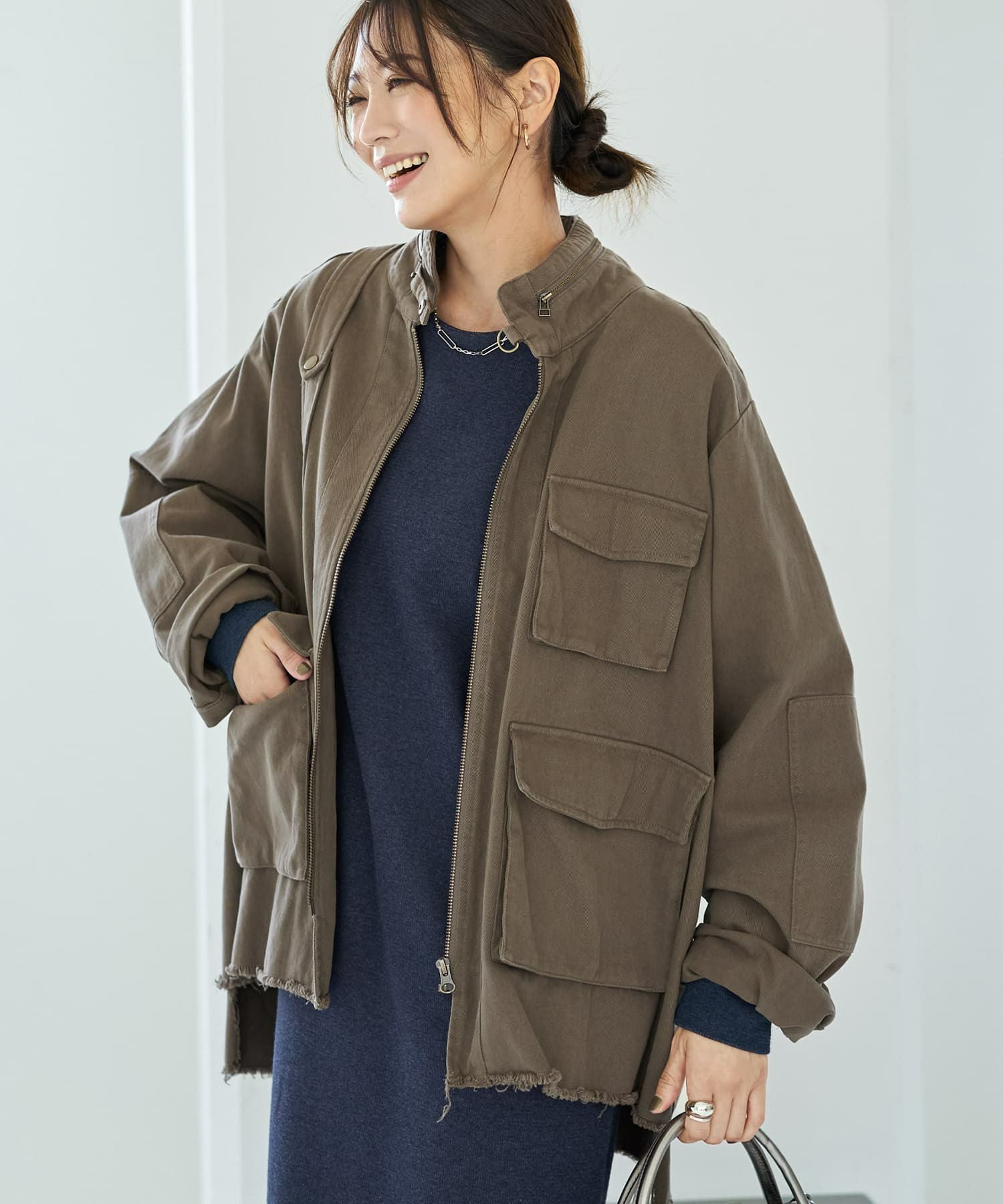 洗い加工ミリタリージャケット | おしゃれな大人レディース