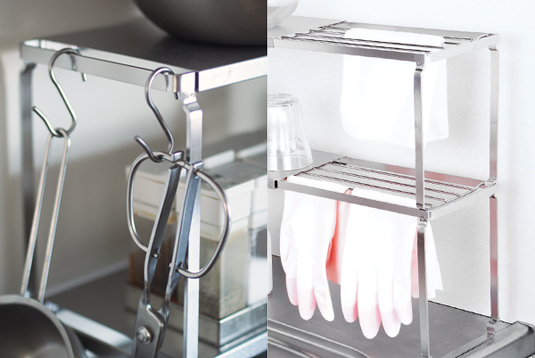 Three Snow 新越ワークス/丈夫なステンレスラック 2個組 -伸縮式で場所